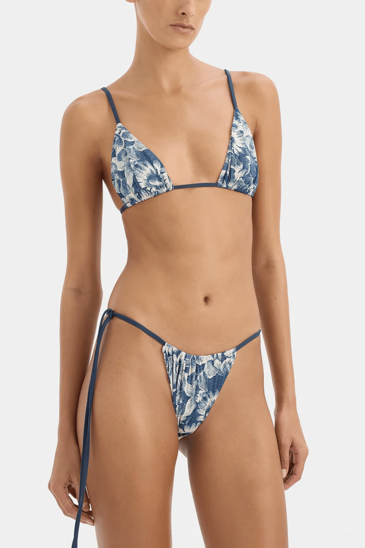 Lilia String Triangle Top in Daisy Meadow - shop-olivia.com
