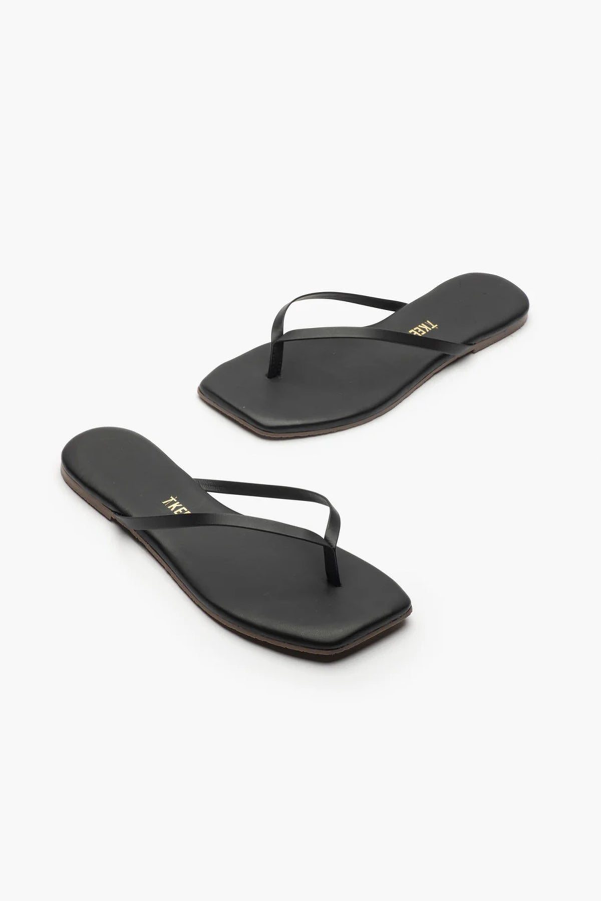 Lily Square Toe Flip Flops in Black - shop - olivia.com