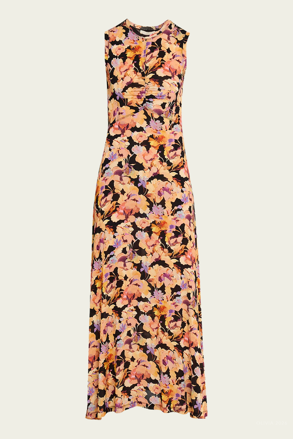 Lina Sleeveless Jersey Dress in Night Bloom