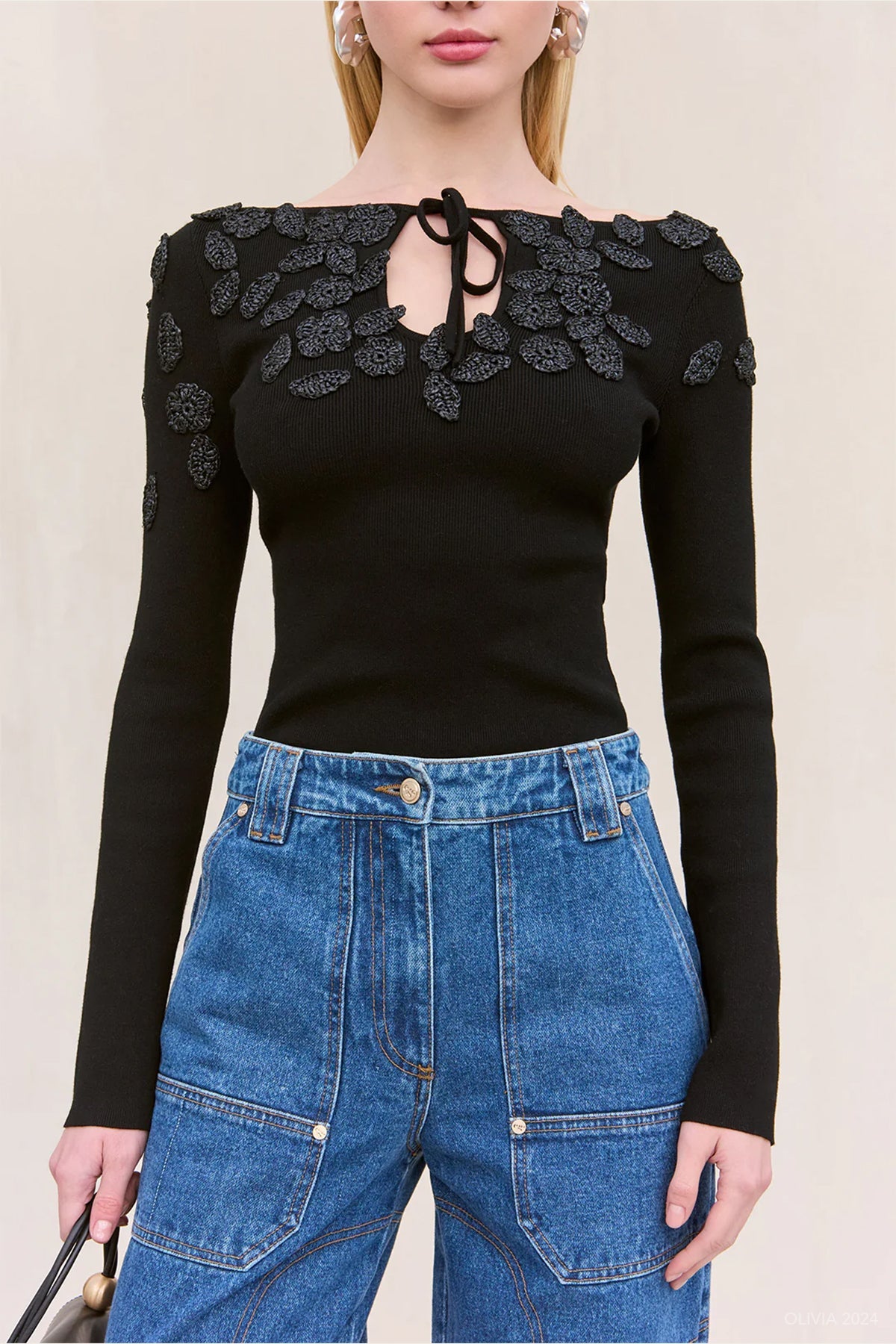 Livie Knit Top in Black - shop-olivia.com