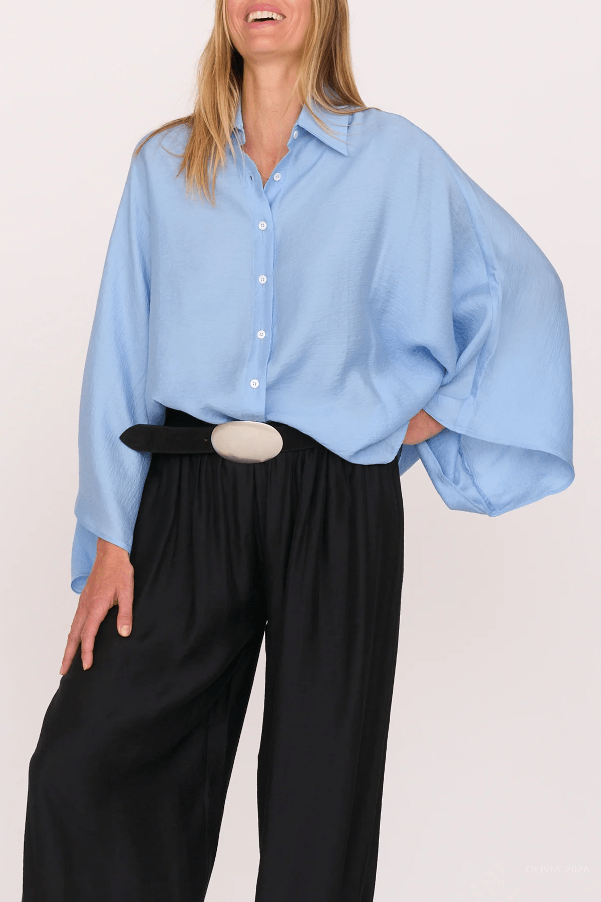 Lois Shirt in Blue - shop-olivia.com