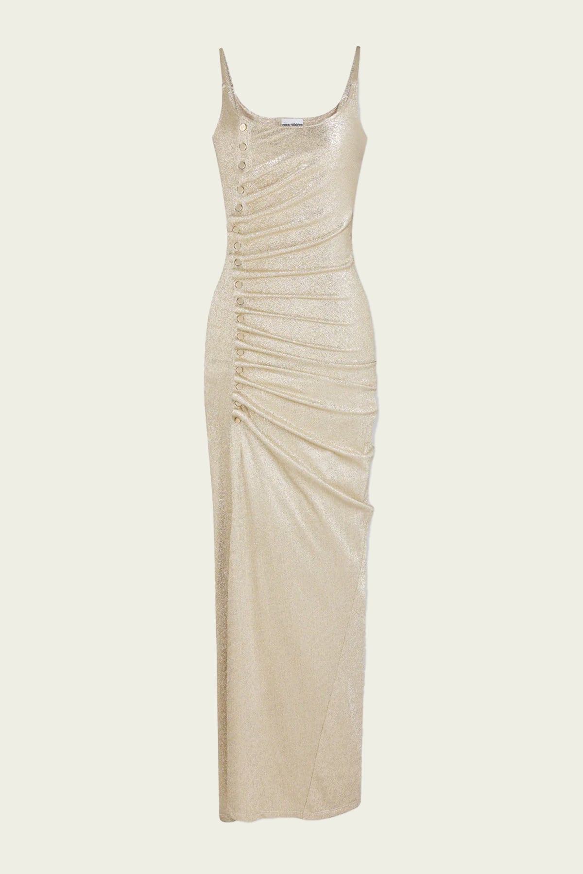 Long Lurex Dress in Gold - shop - olivia.com