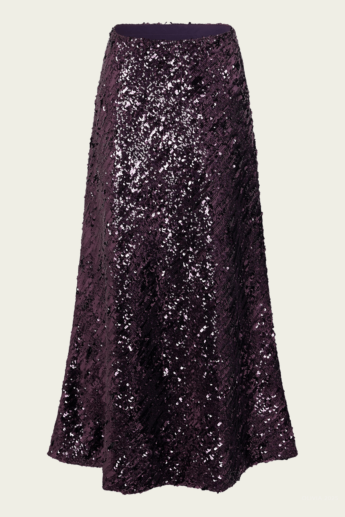 Long Sequin Skirt in Beetroot Purple - shop - olivia.com