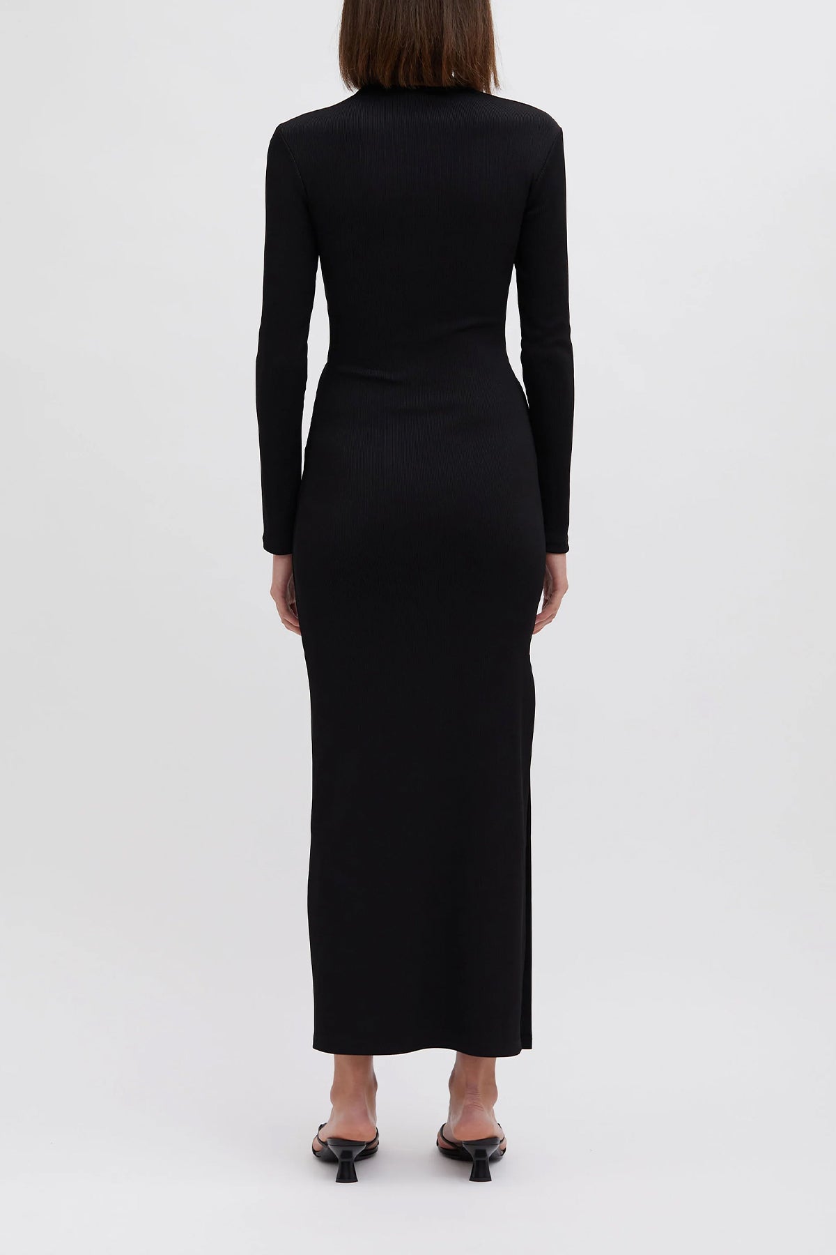 Looped Moodstone Long - Sleeve Dress in Black - shop - olivia.com