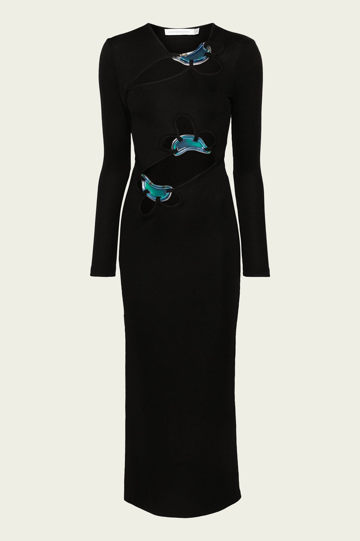 Looped Moodstone Long - Sleeve Dress in Black - shop - olivia.com