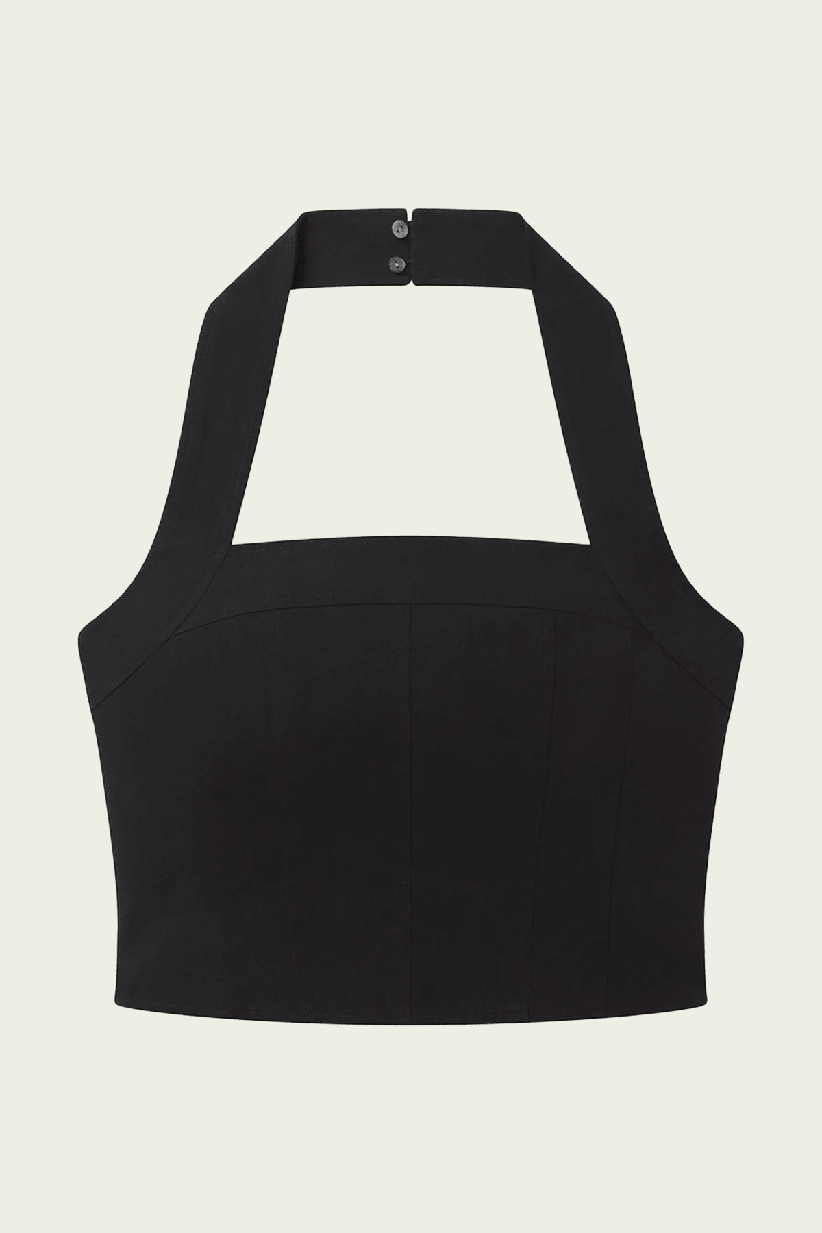 Lori Linen Halter Top in Black - shop-olivia.com