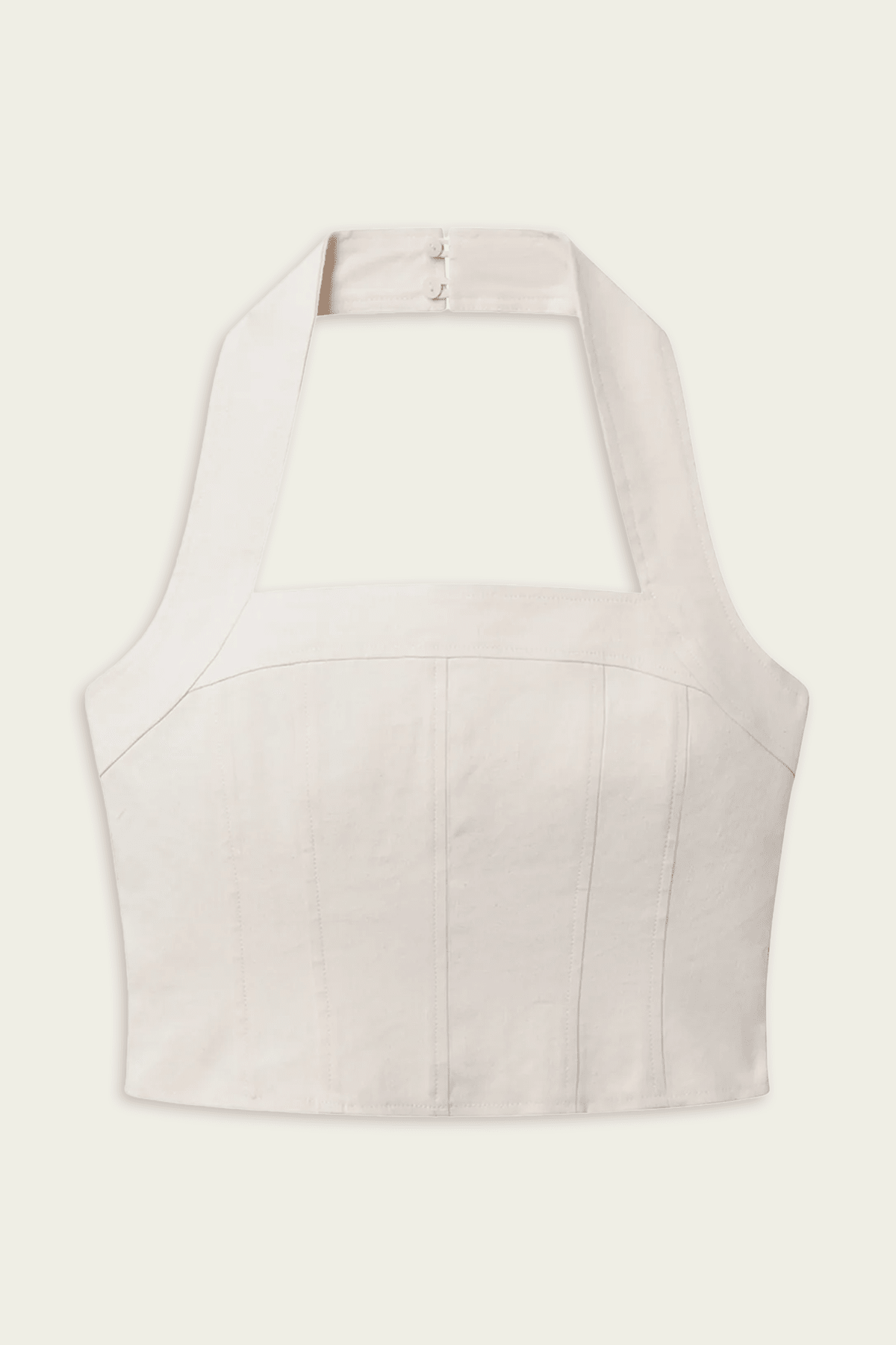 Lori Linen Halter Top in Buttercream - shop-olivia.com