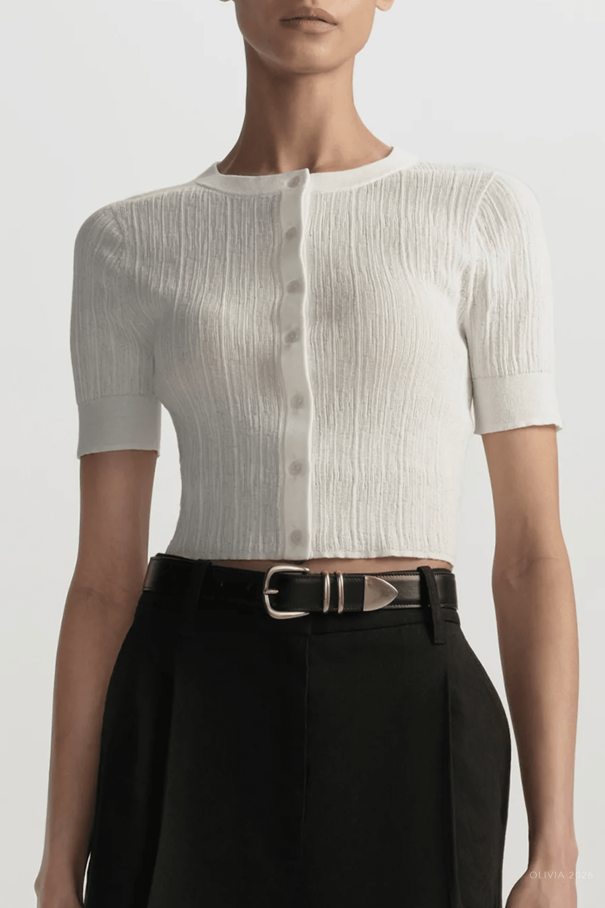 Lottie Fine Cotton Cropped Cardigan in Bright White - shop - olivia.com