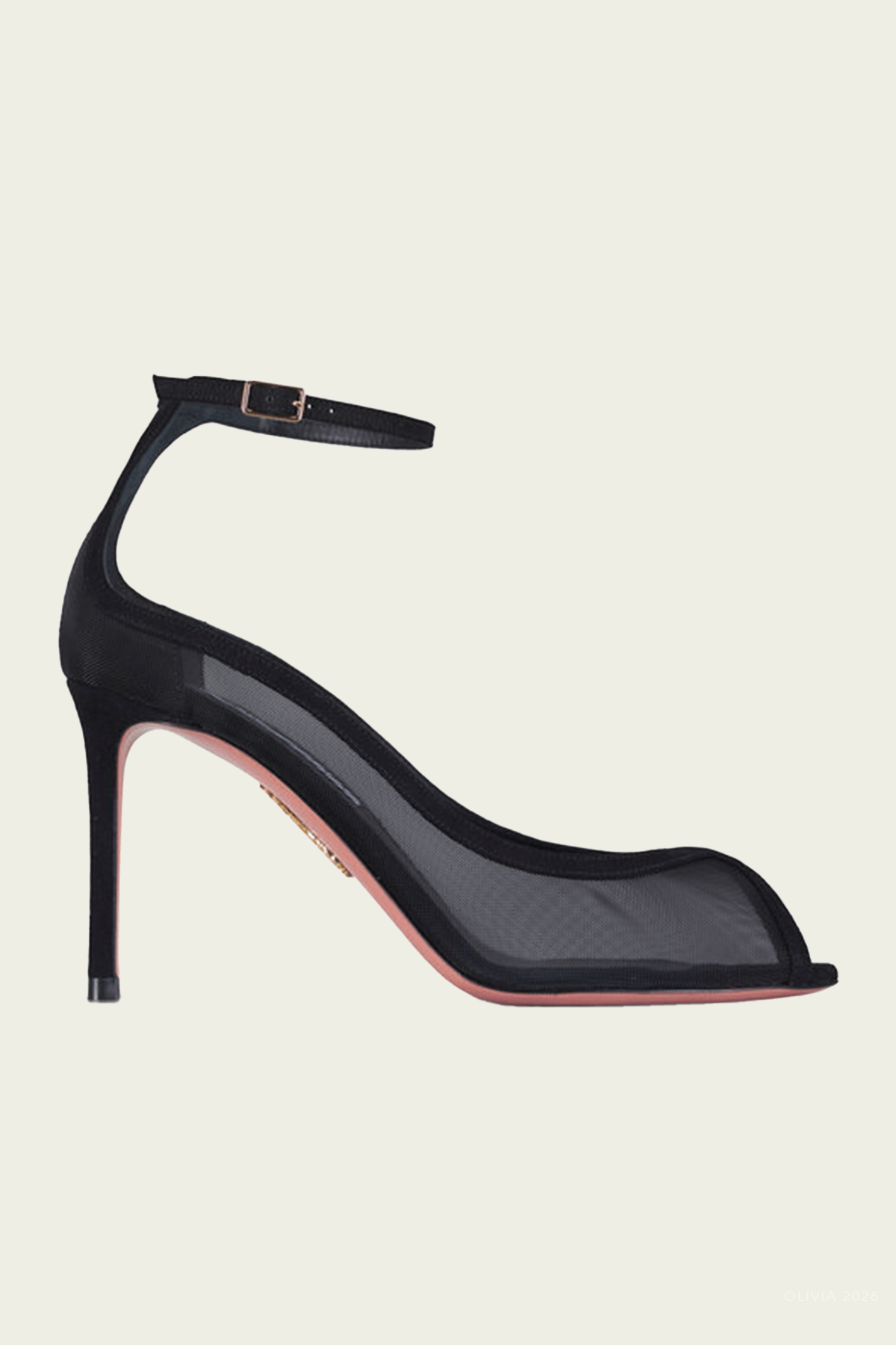Love Affair Mesh Sandal 85 in Black - shop-olivia.com