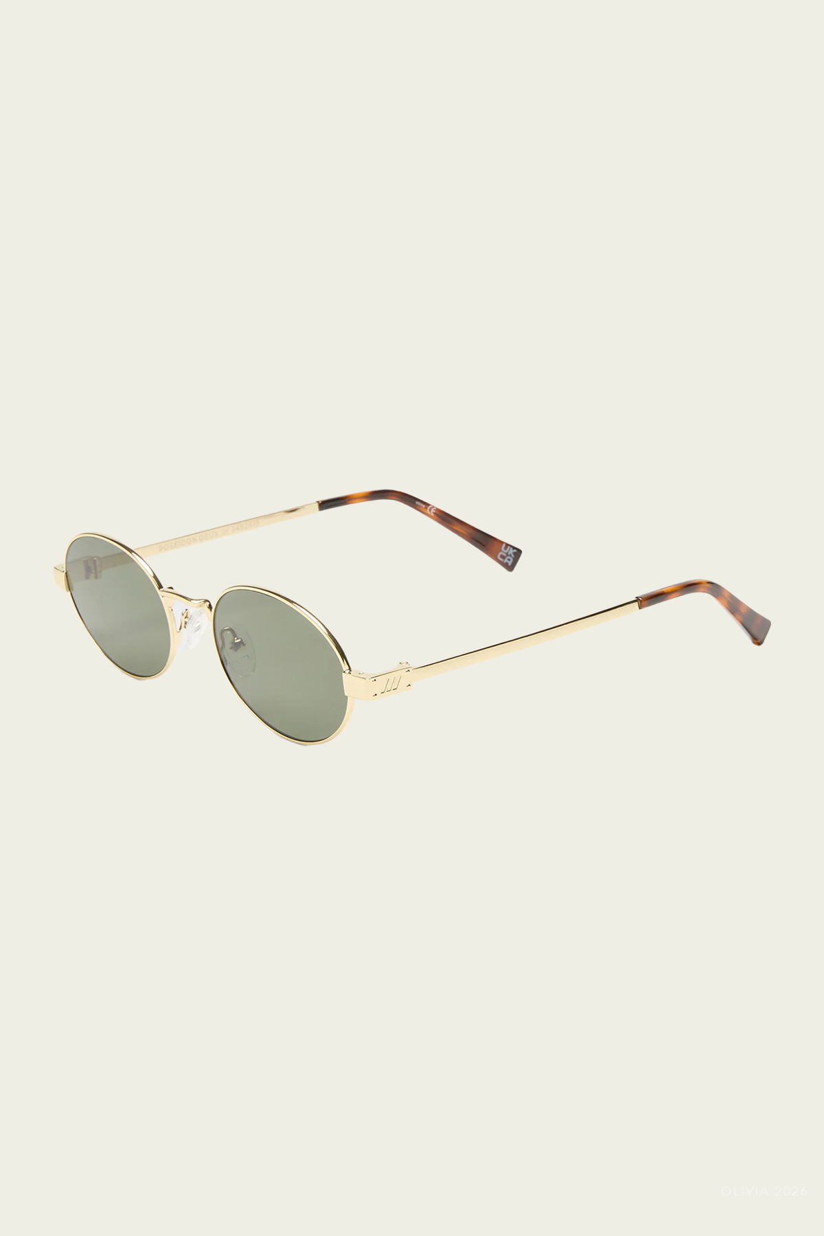 Poseidon Deux Oval Sunglasses in Gold