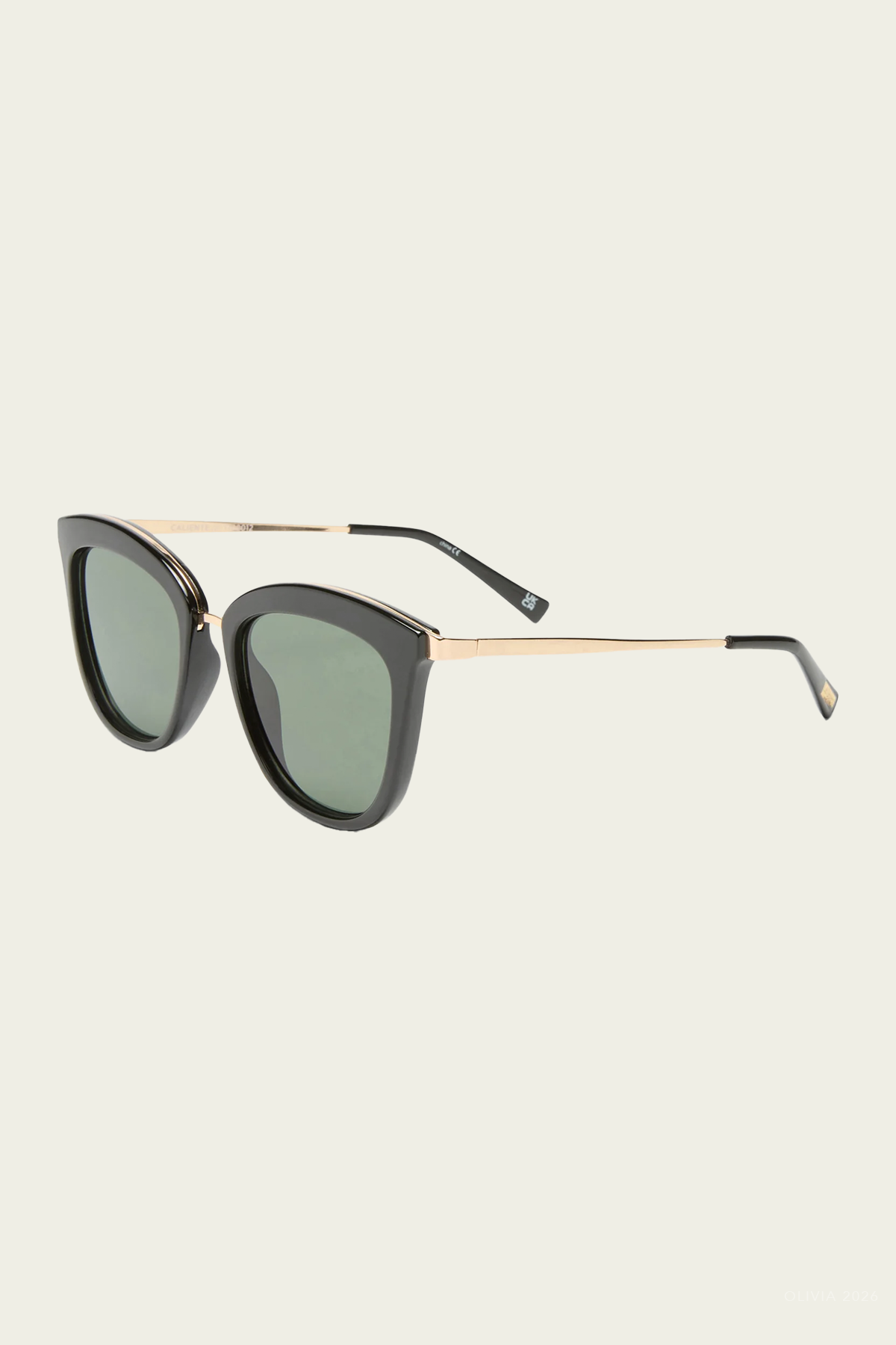 Caliente Cat-Eye Sunglasses in Black Gold