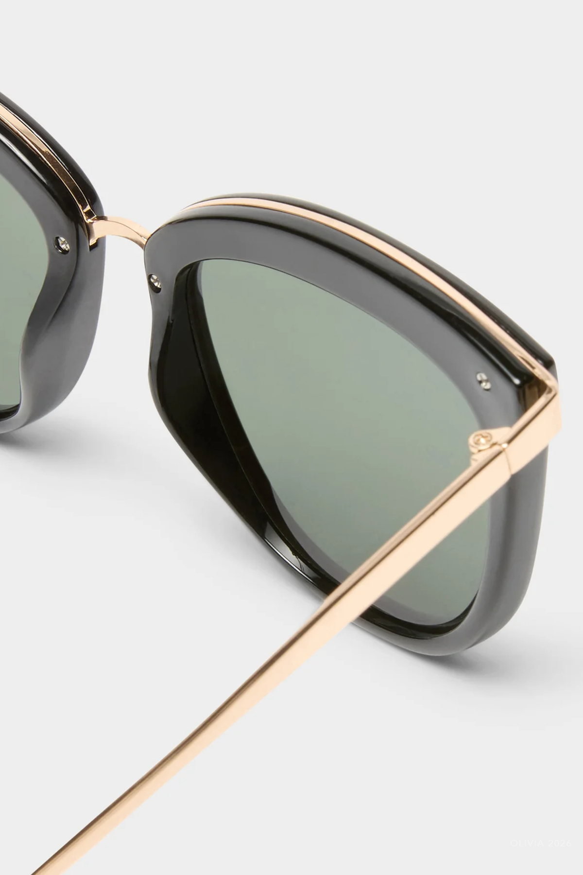 Caliente Cat-Eye Sunglasses in Black Gold