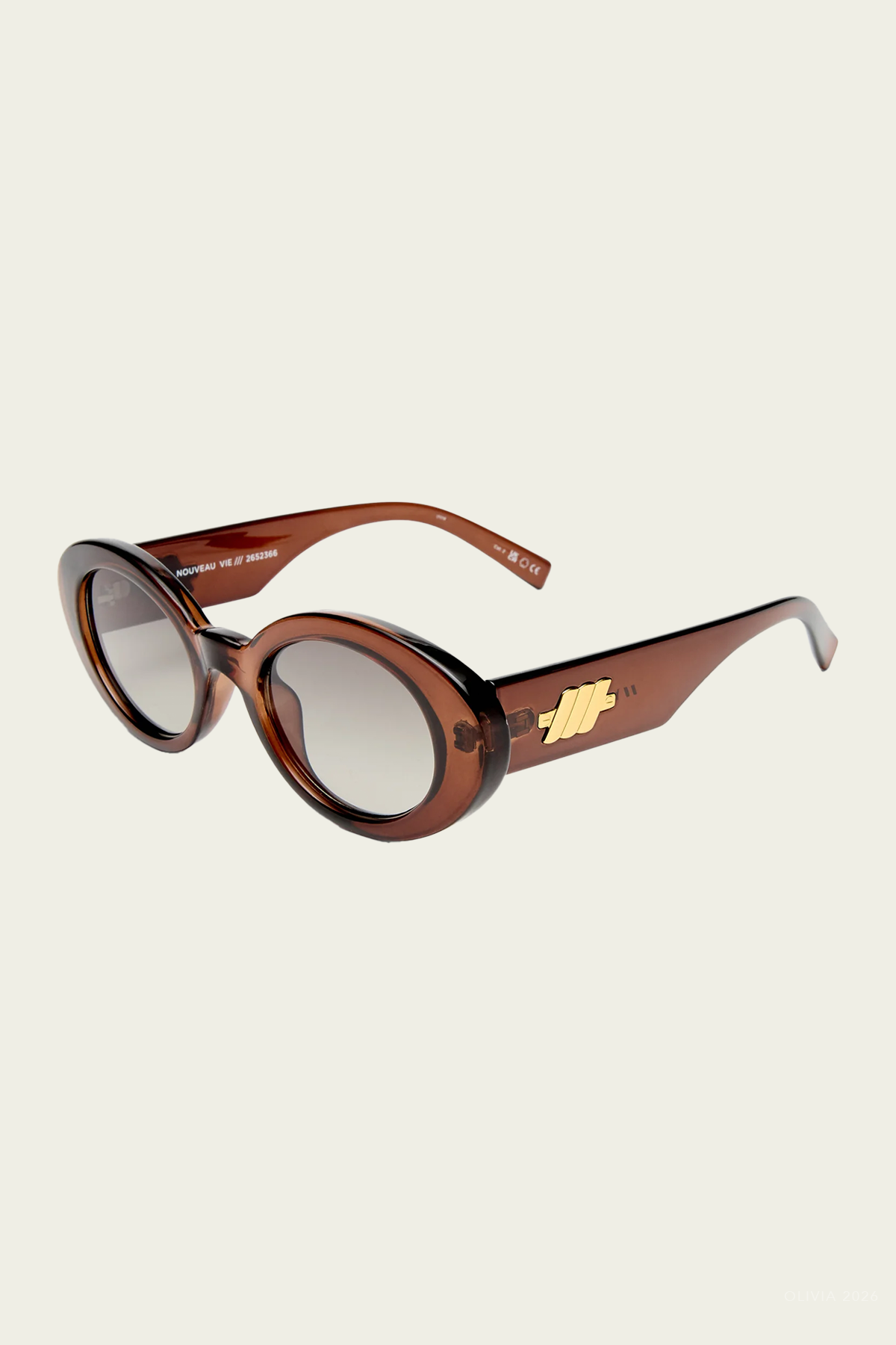 Nouveau Vie Oval Sunglasses in Chocolate