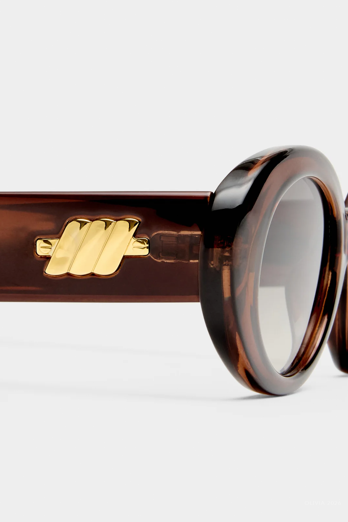 Nouveau Vie Oval Sunglasses in Chocolate