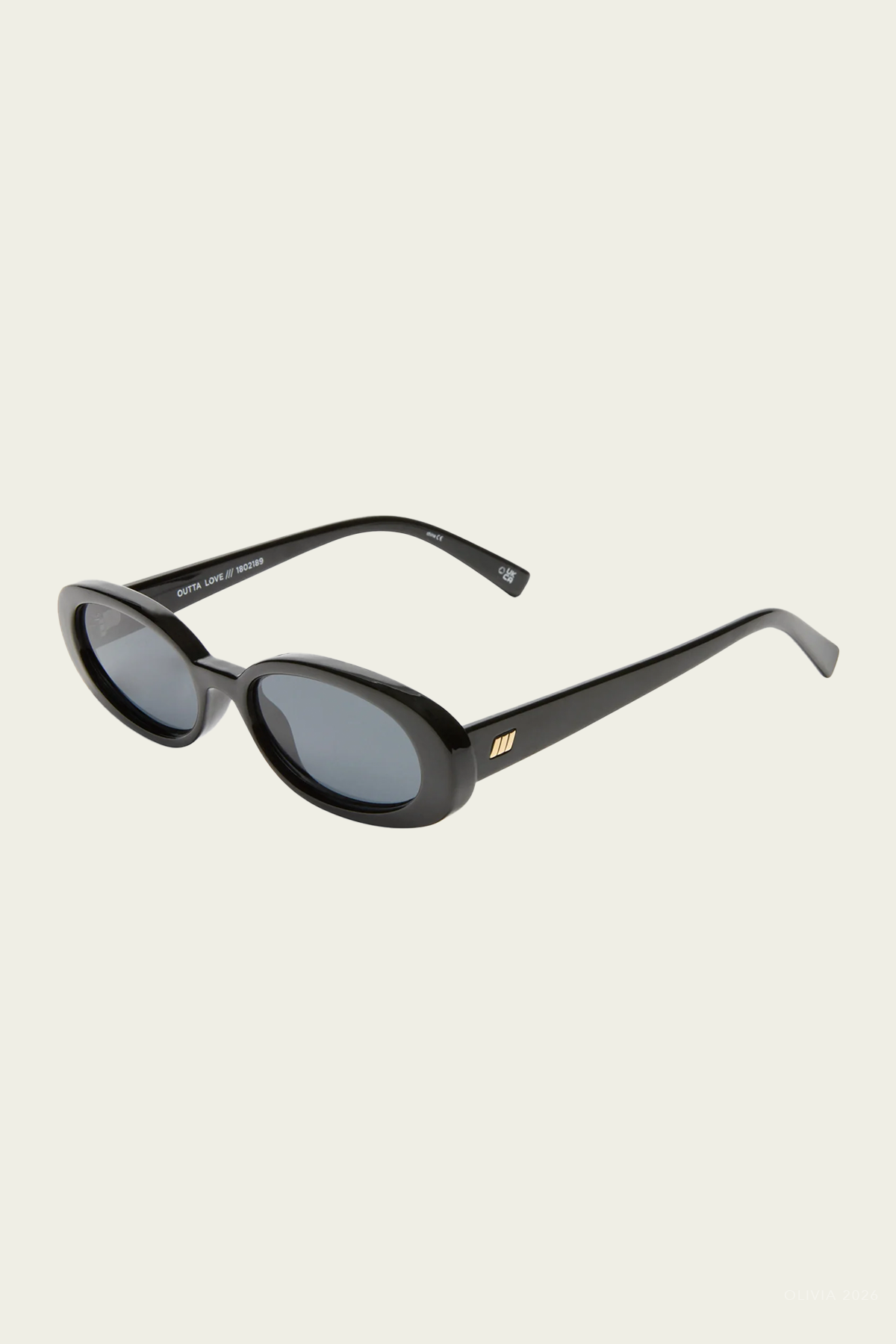 Outta Love Oval Sunglasses in Black