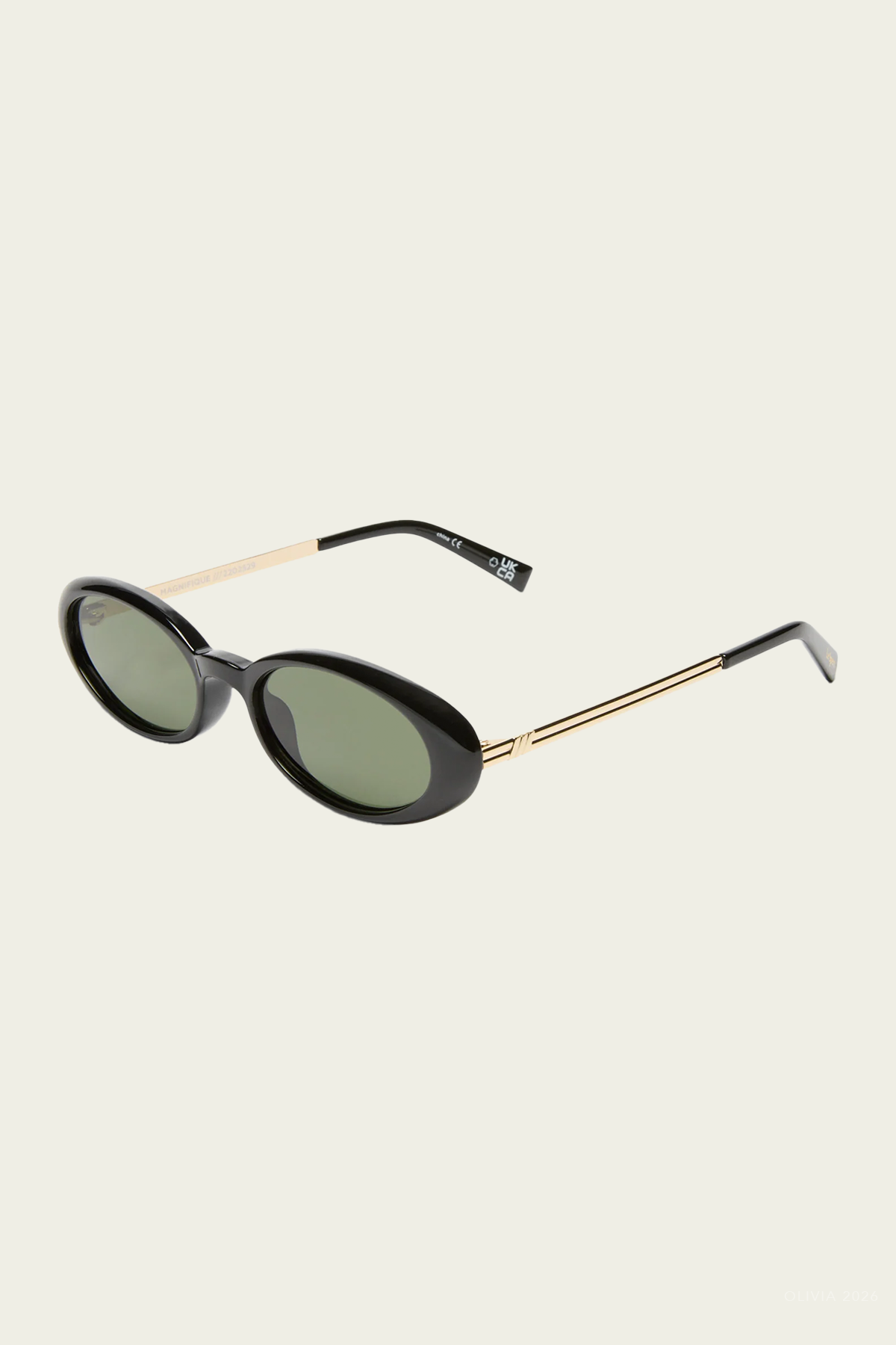 Magnifique Oval Sunglasses in Black