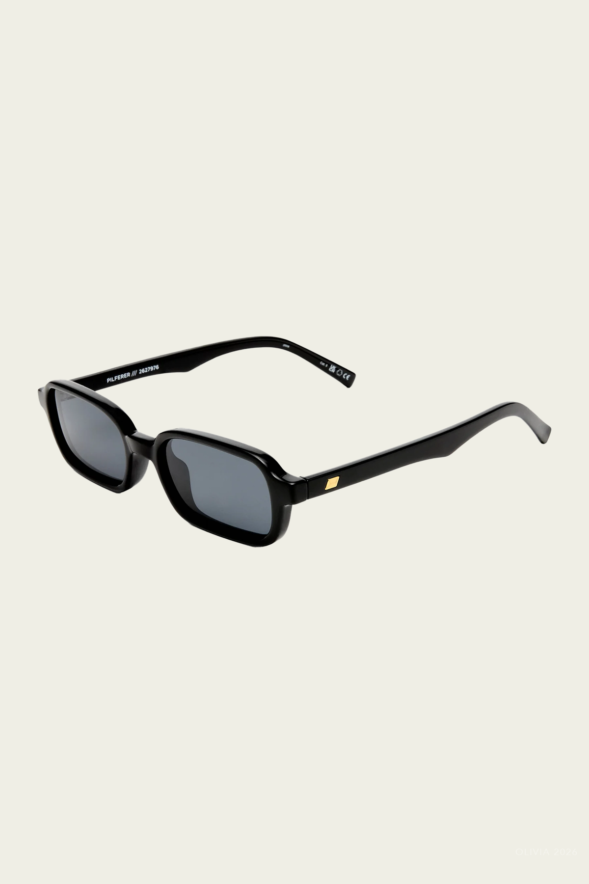 Pilferer Rectangular Sunglasses in Black