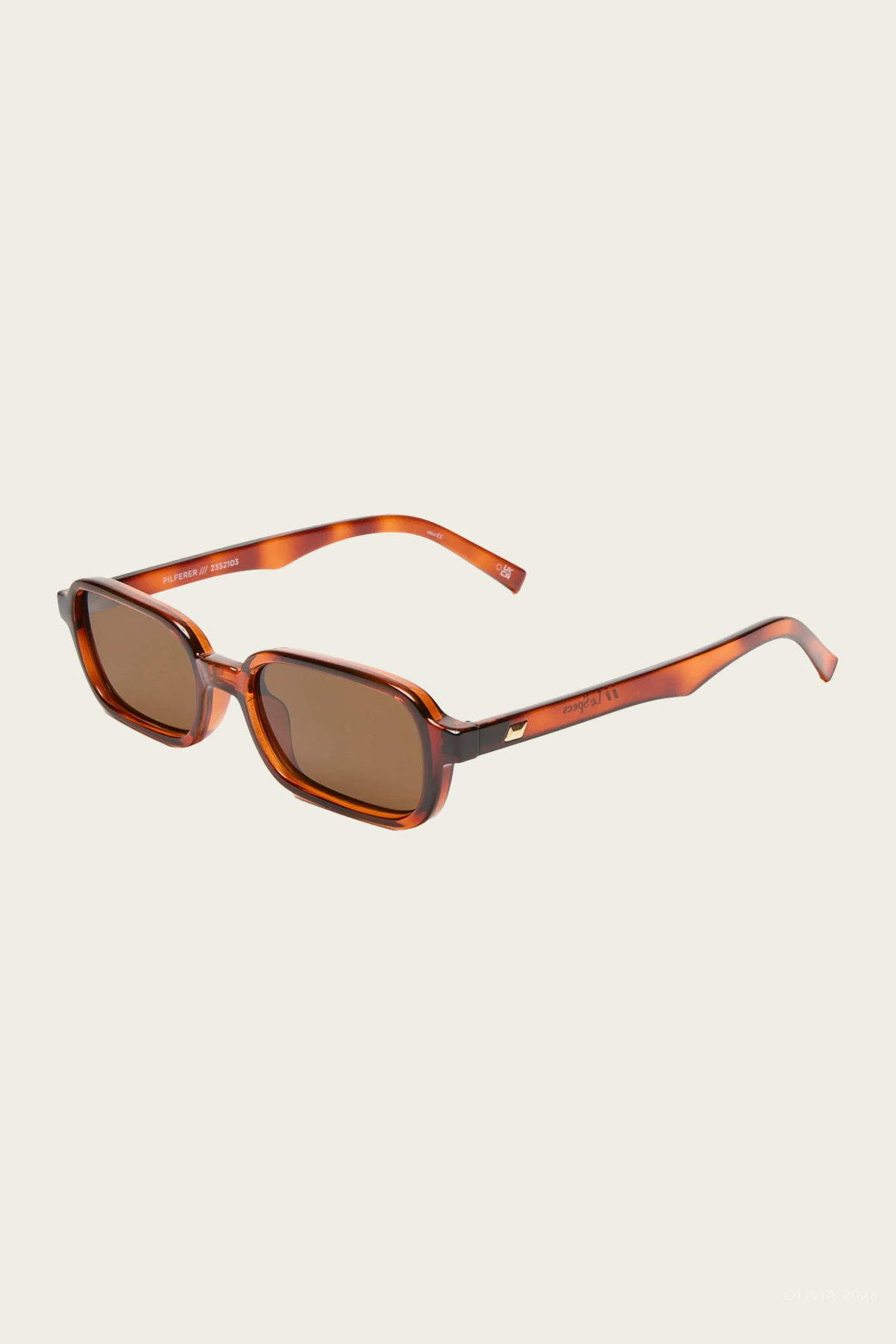 Pilferer Rectangular Sunglasses in Toffee Tort