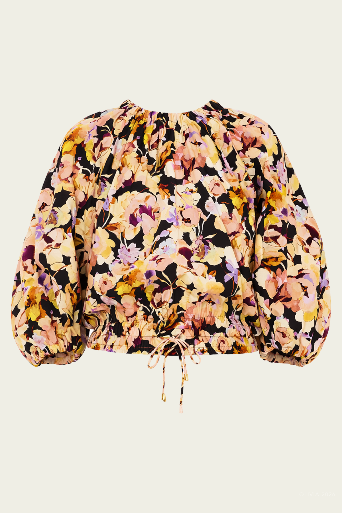 Lucie Bubble Sleeve Top in Night Bloom - shop - olivia.com