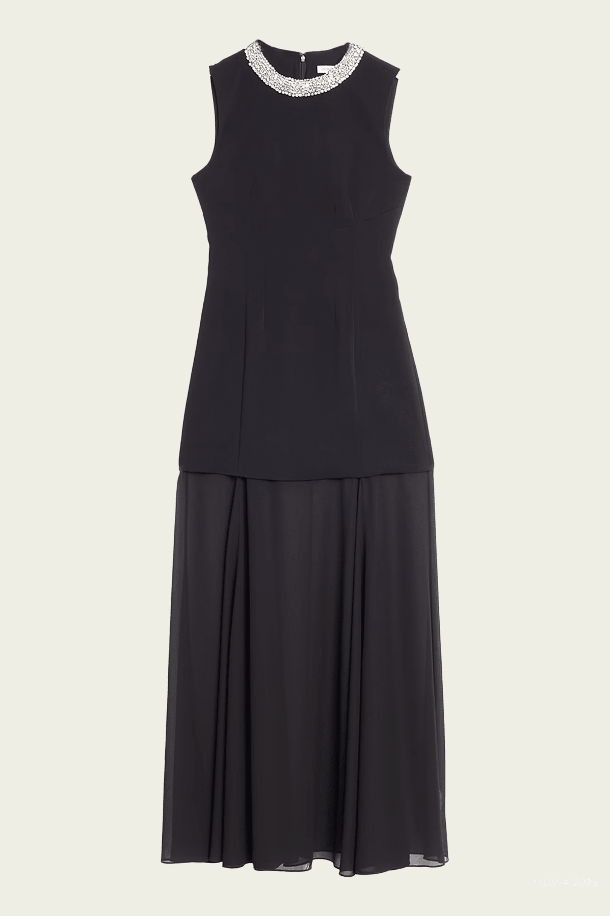 Luminara Embellished Maxi Dress in Black - shop-olivia.com