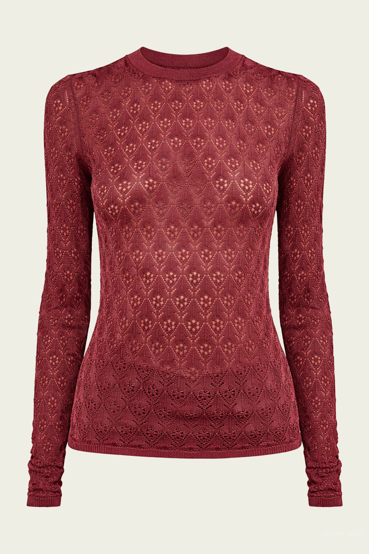 Lunaire Long - Sleeve Knit Top in Fig - shop - olivia.com