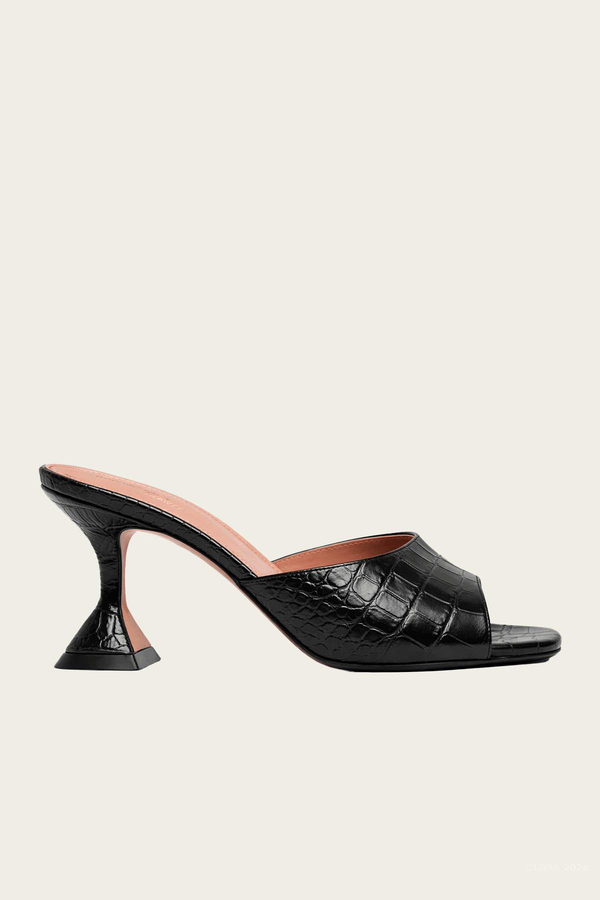 Lupita Slipper 70 in Black Printed Croc - shop - olivia.com