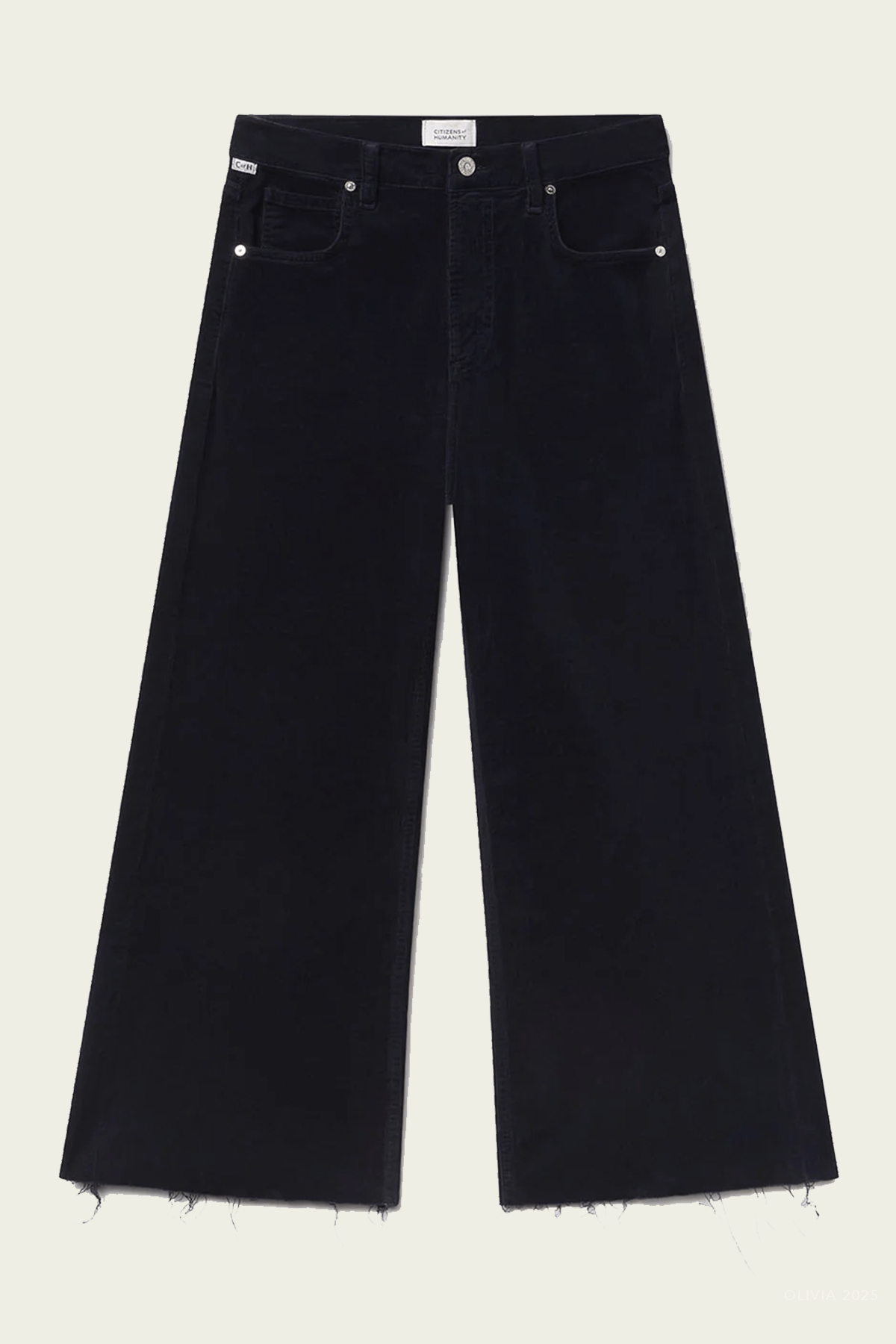 Lyra Wide Leg Crop Corduroy in Navy - shop - olivia.com