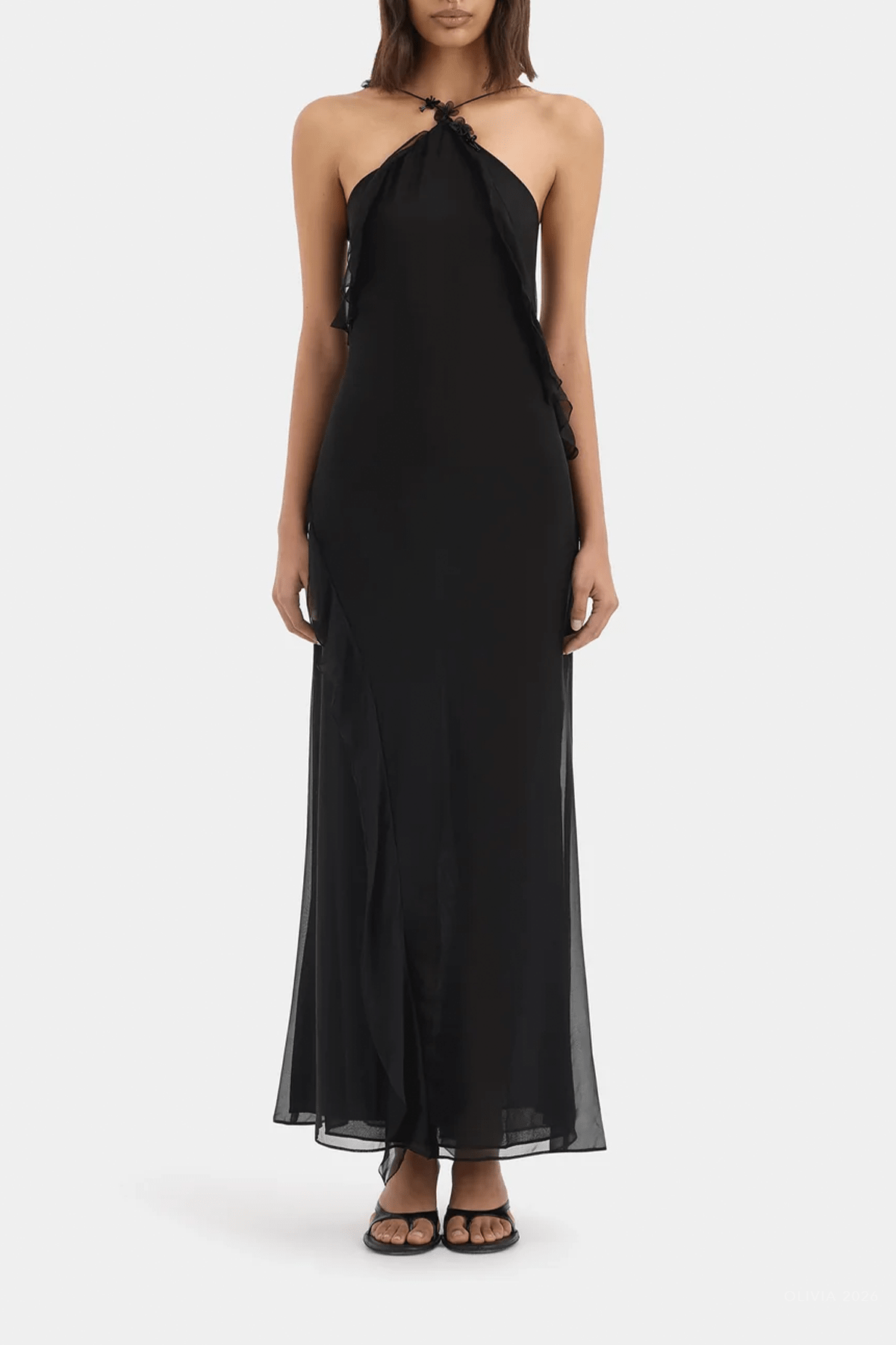 Lysia Halter Gown in Black - shop-olivia.com
