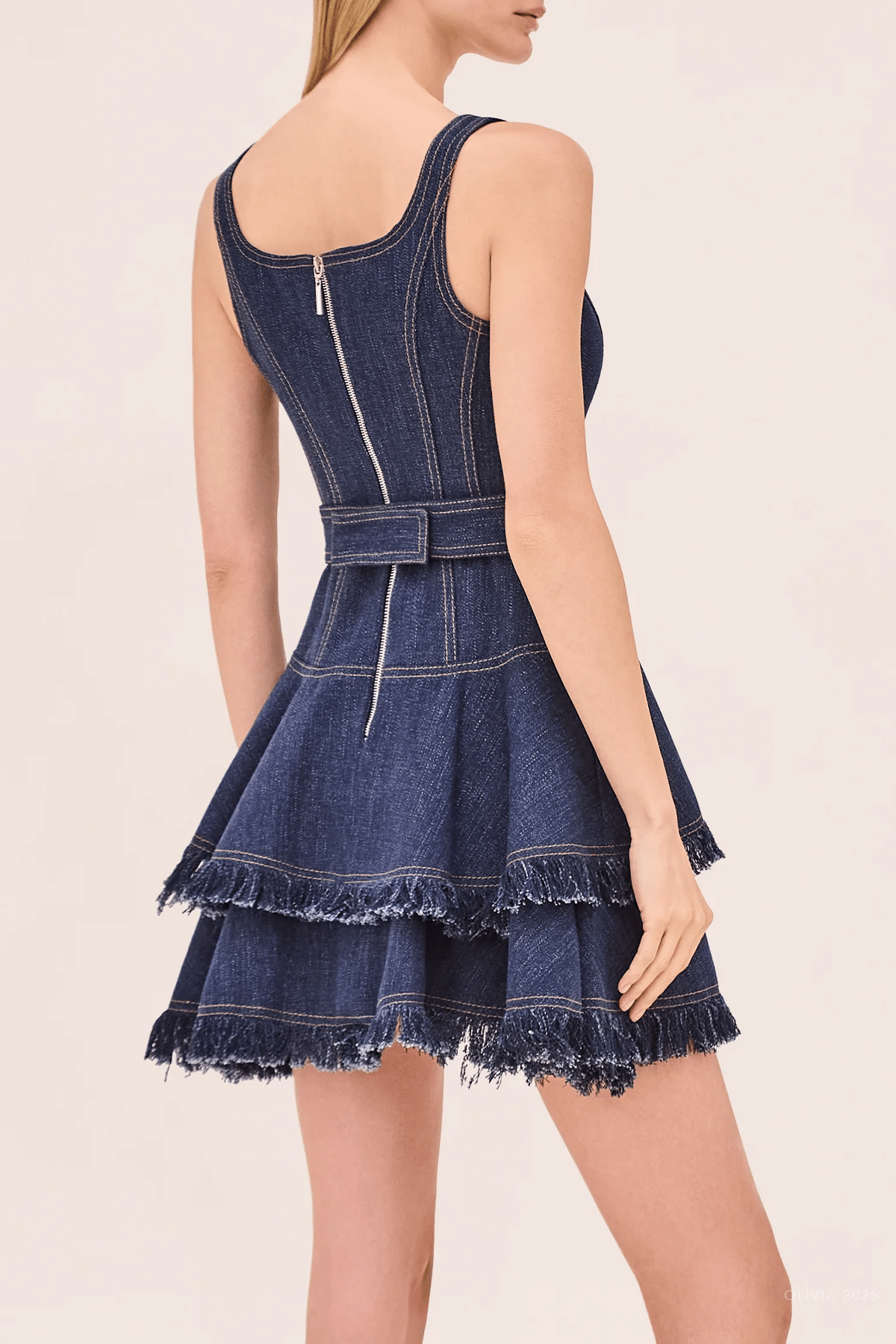 Macey Mini Dress in Denim - shop - olivia.com