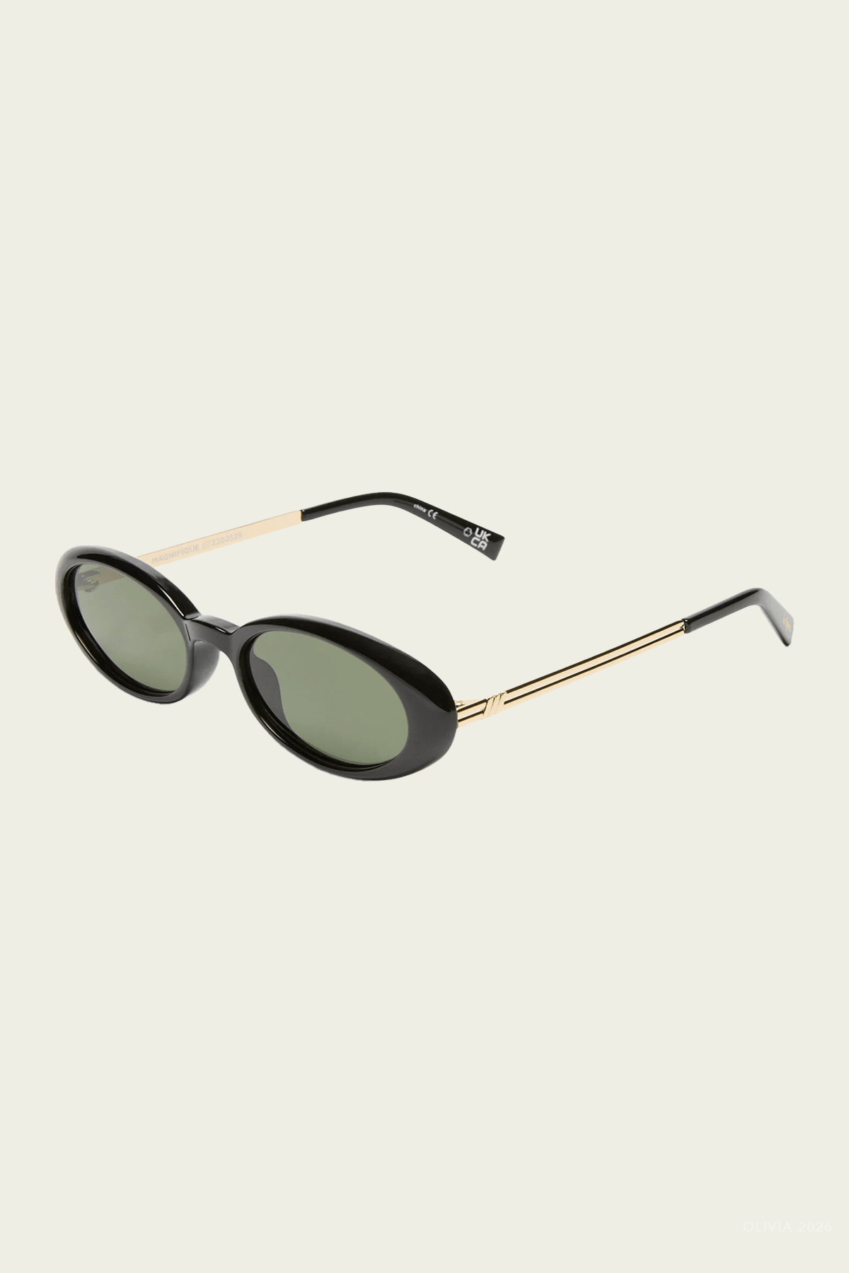 Magnifique Oval Sunglasses in Black - shop-olivia.com