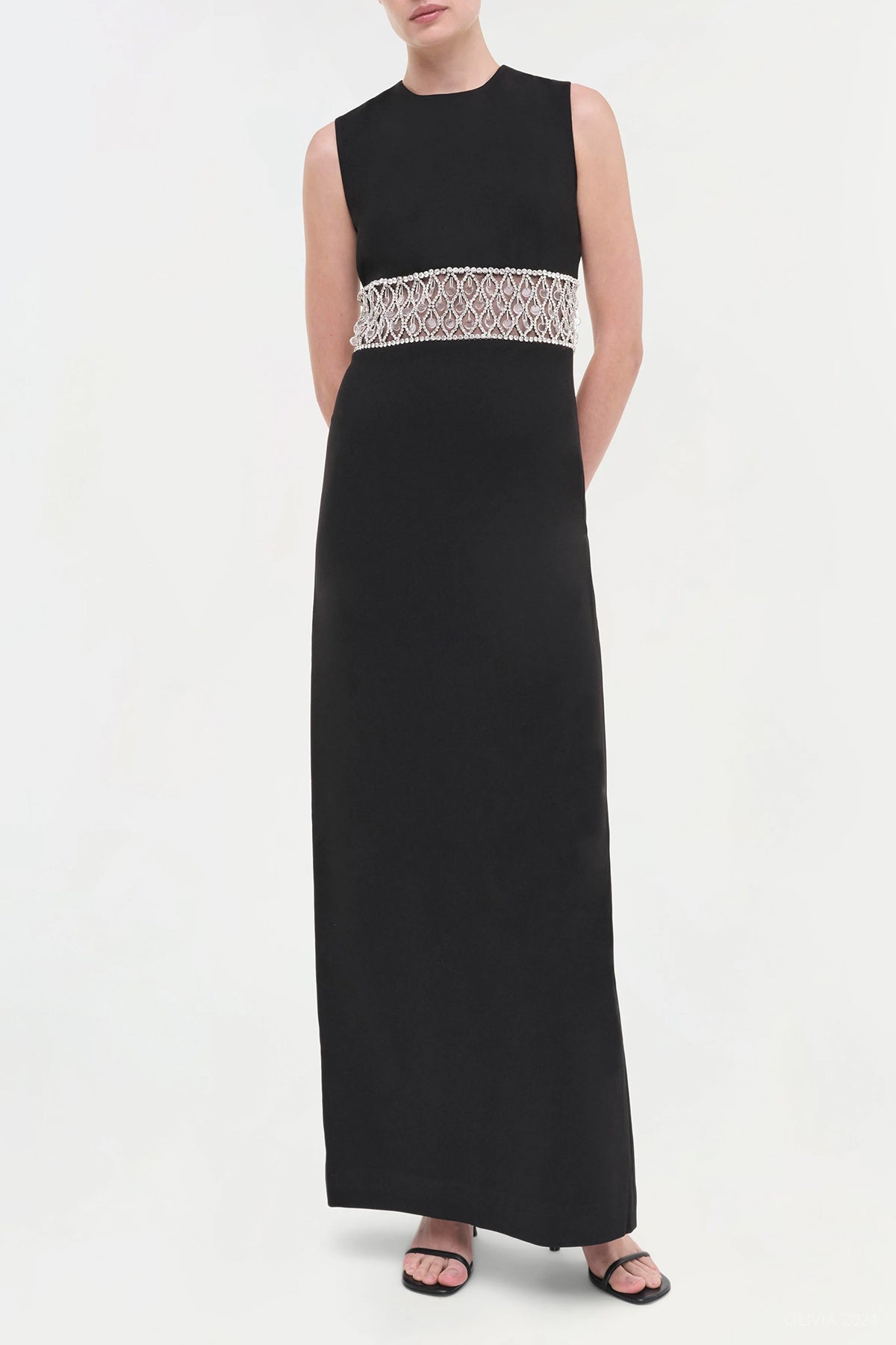 Malda Sleeveless Gown in Black - shop - olivia.com