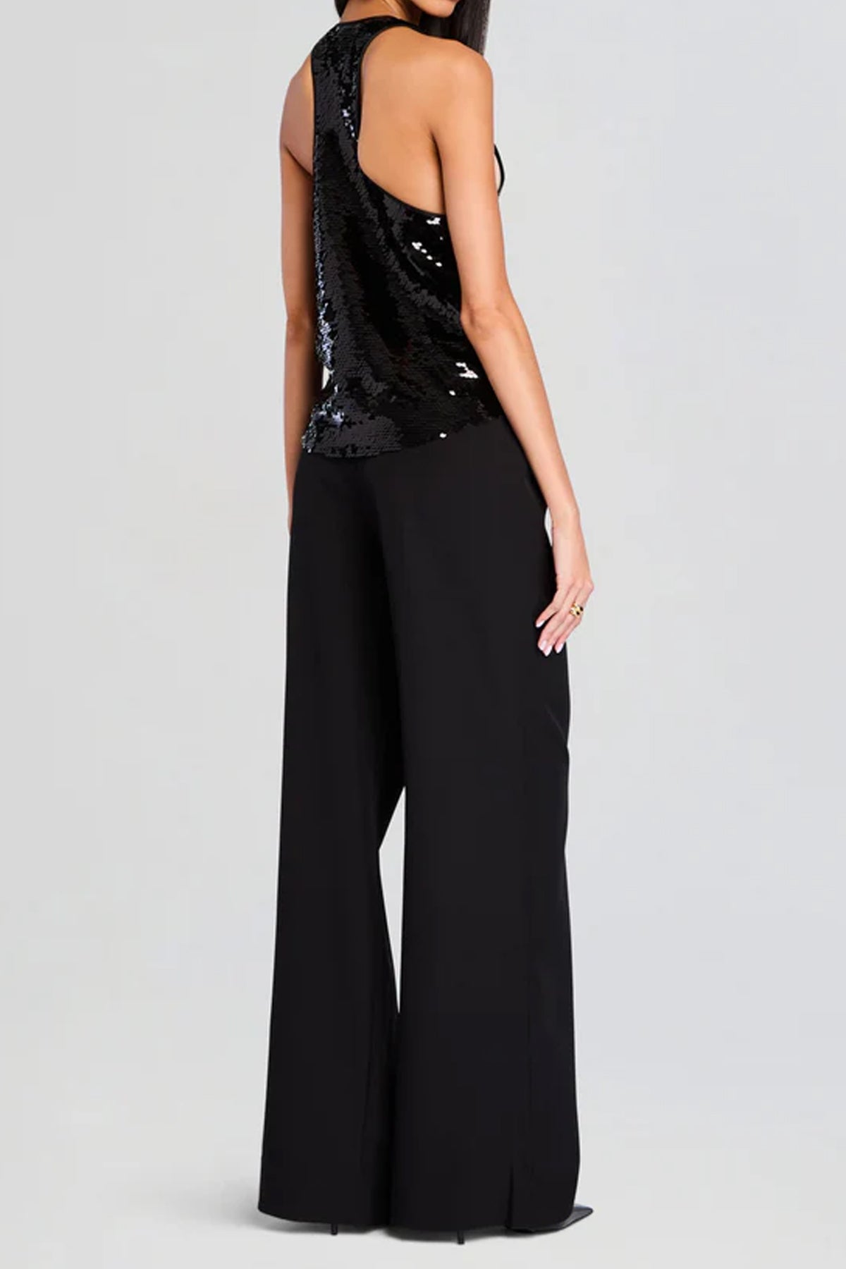 Mandy Sequin Top in Black - shop - olivia.com