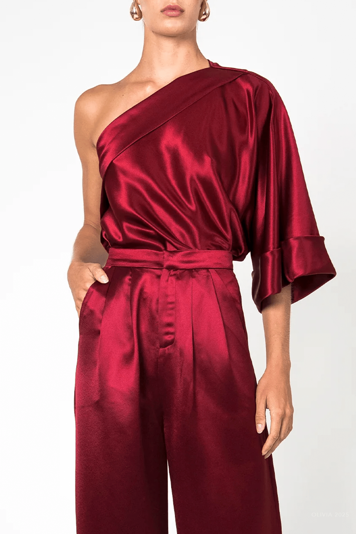 Manon Blouse in Bordeaux - shop - olivia.com