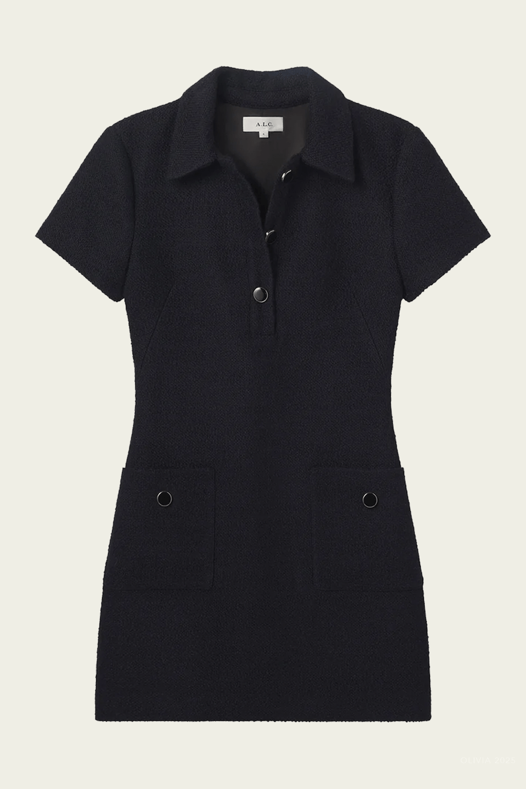 boucle mini dress Marcie Cotton Boucle Mini Dress in Deep Navy