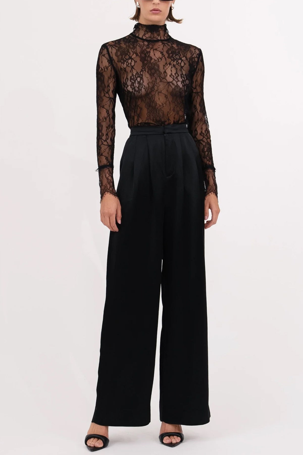 Mary Lace Top in Black - shop - olivia.com