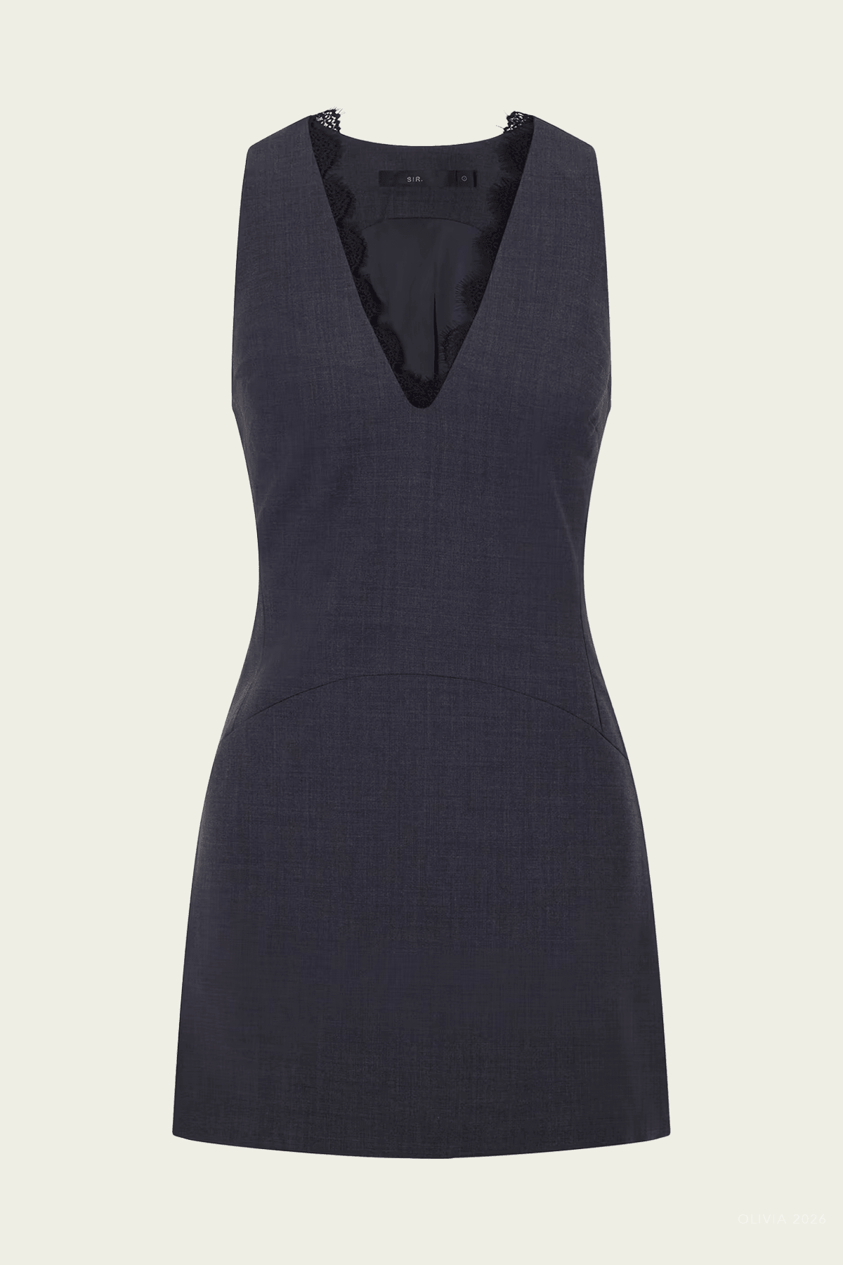 Mathias Tailored Mini Dress in Slate - shop-olivia.com