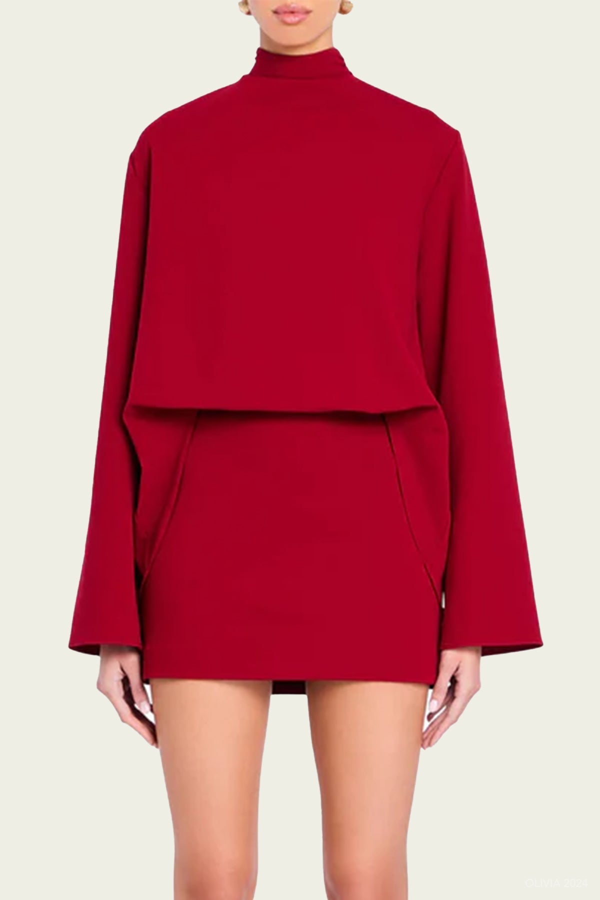 Mave Mini Dress in Ruby Red - shop - olivia.com