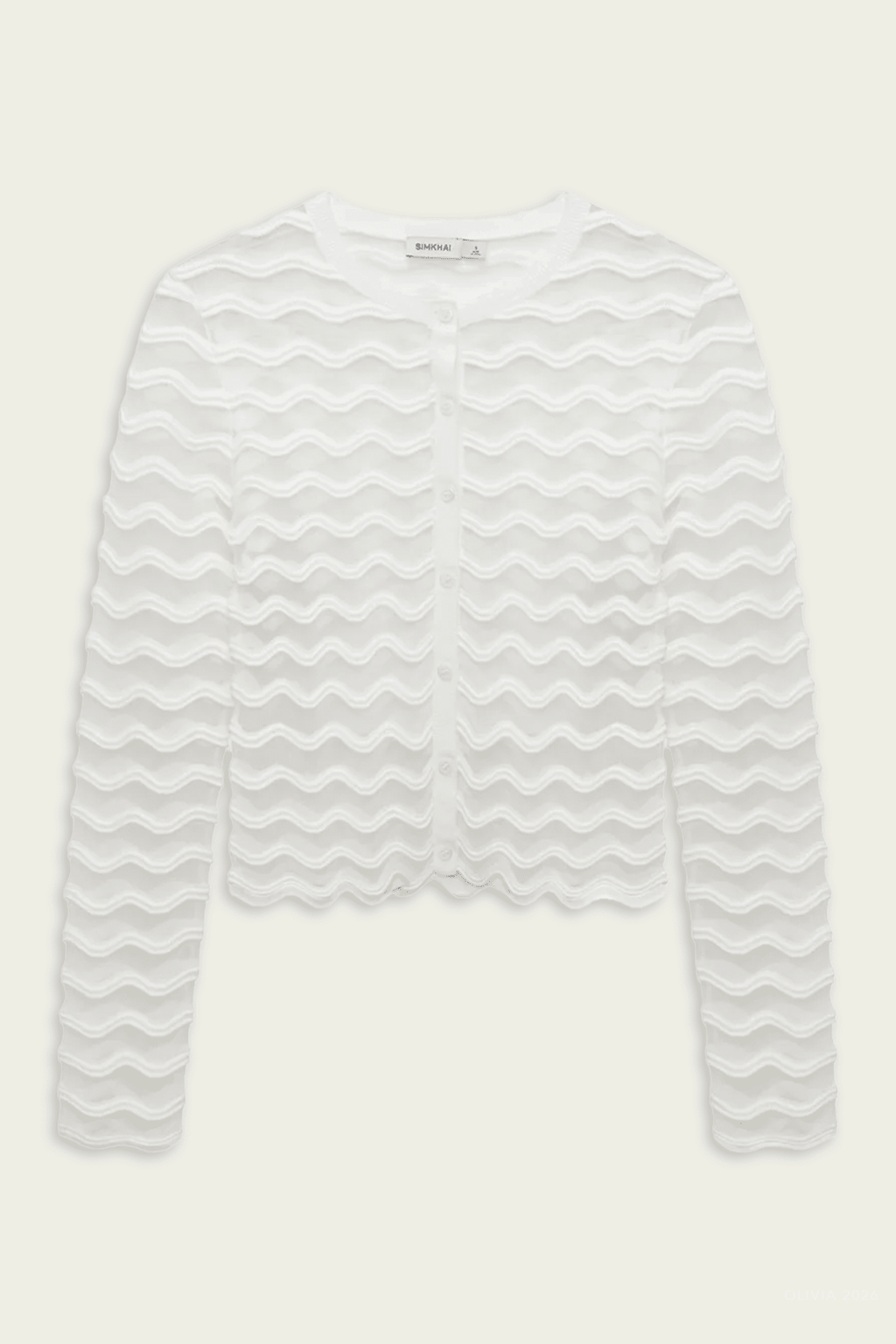 美品☆メゾンドドルチェ☆wavy cardigan ivory Maxime Wavy Knit Cardigan in Ivory