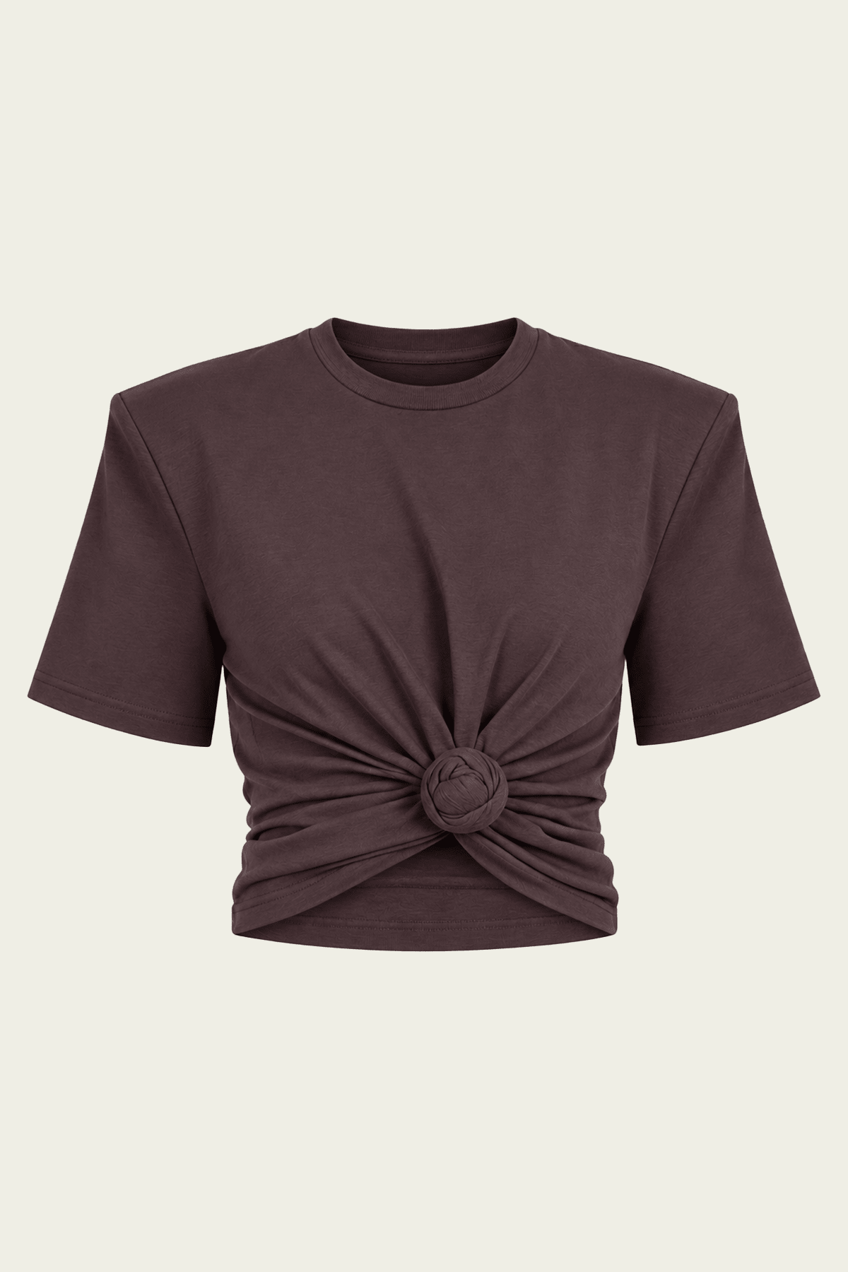 May Knot Tee in Chocolate - shop-olivia.com
