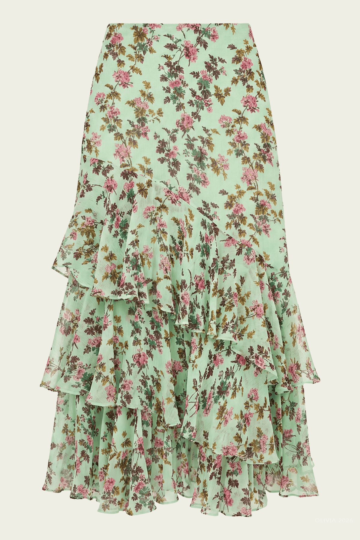 Meadow Silk Midi Skirt in Opaline - shop - olivia.com