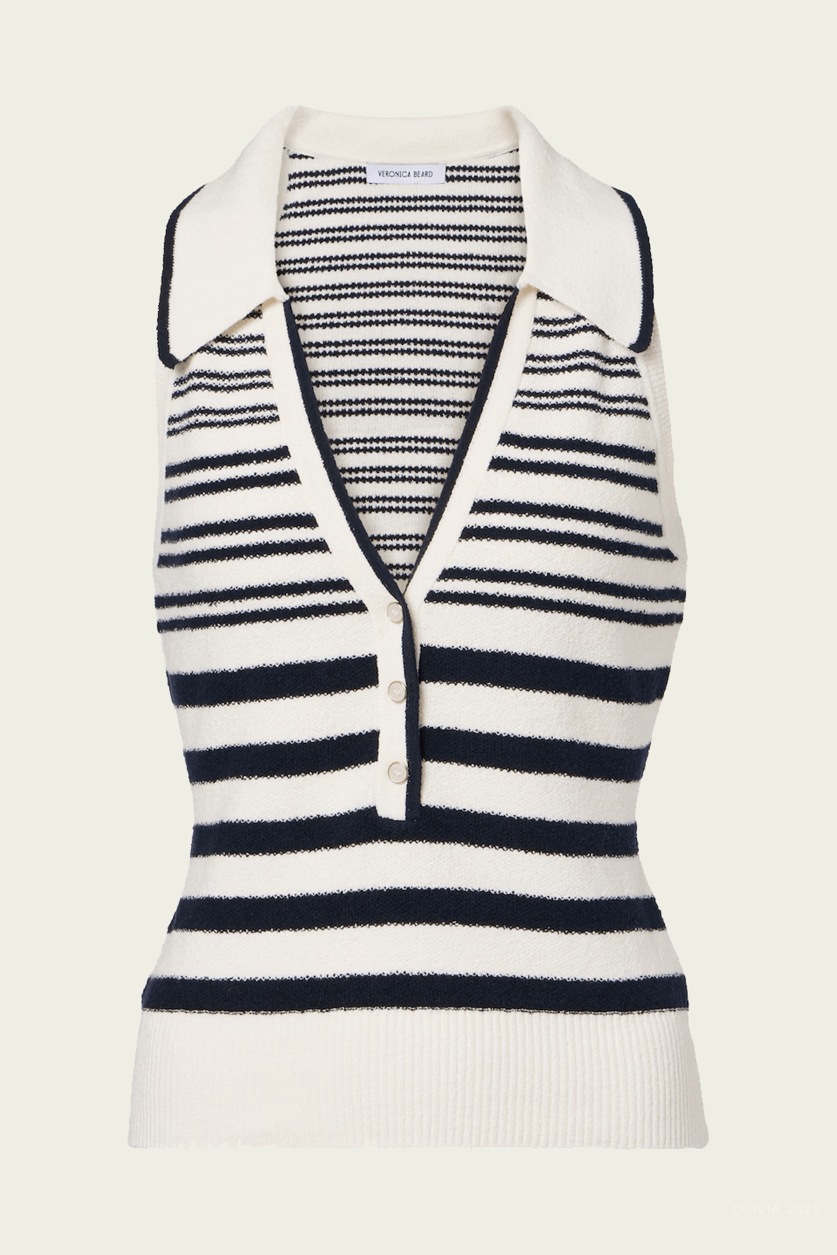 Meera Knit Tank Top in White Navy - shop - olivia.com