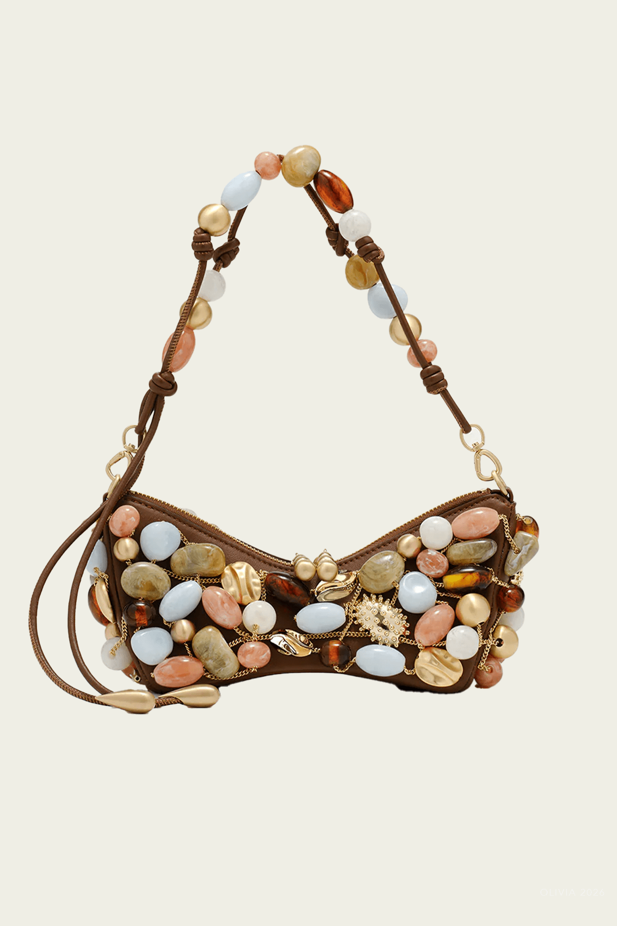 Mercier Mini Shoulder Bag in Saddle Bauble Multi - shop - olivia.com