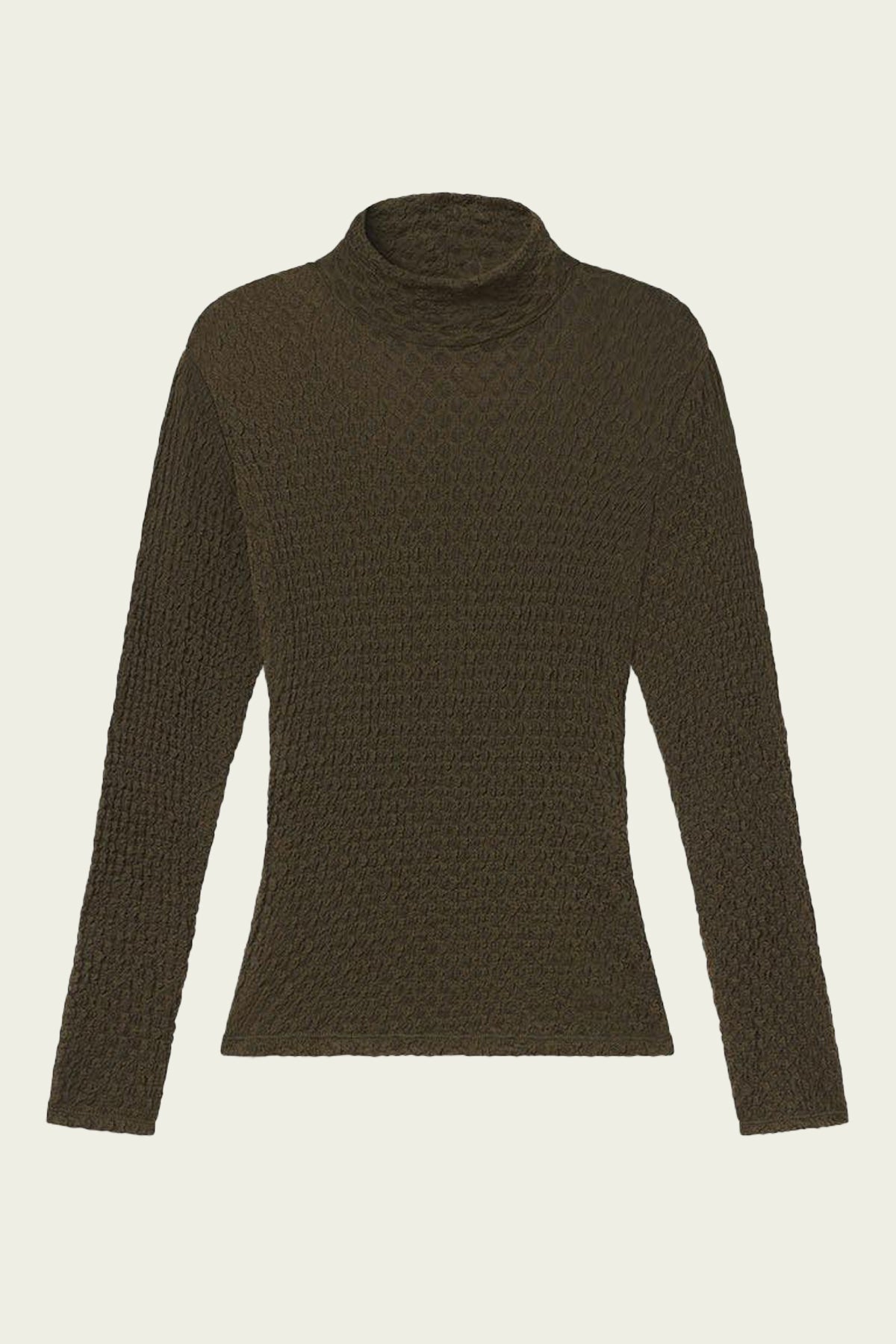 Mesh Lace Turtleneck in Rich Military - shop - olivia.com