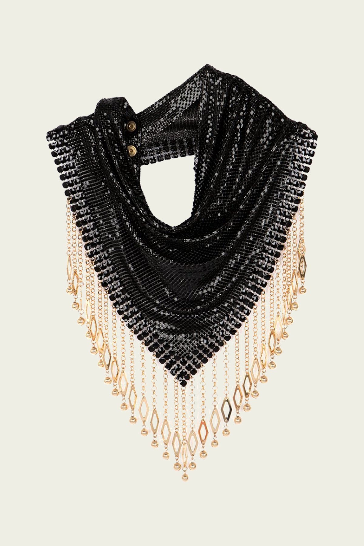 Metal Mesh Necklace in Black Gold - shop - olivia.com