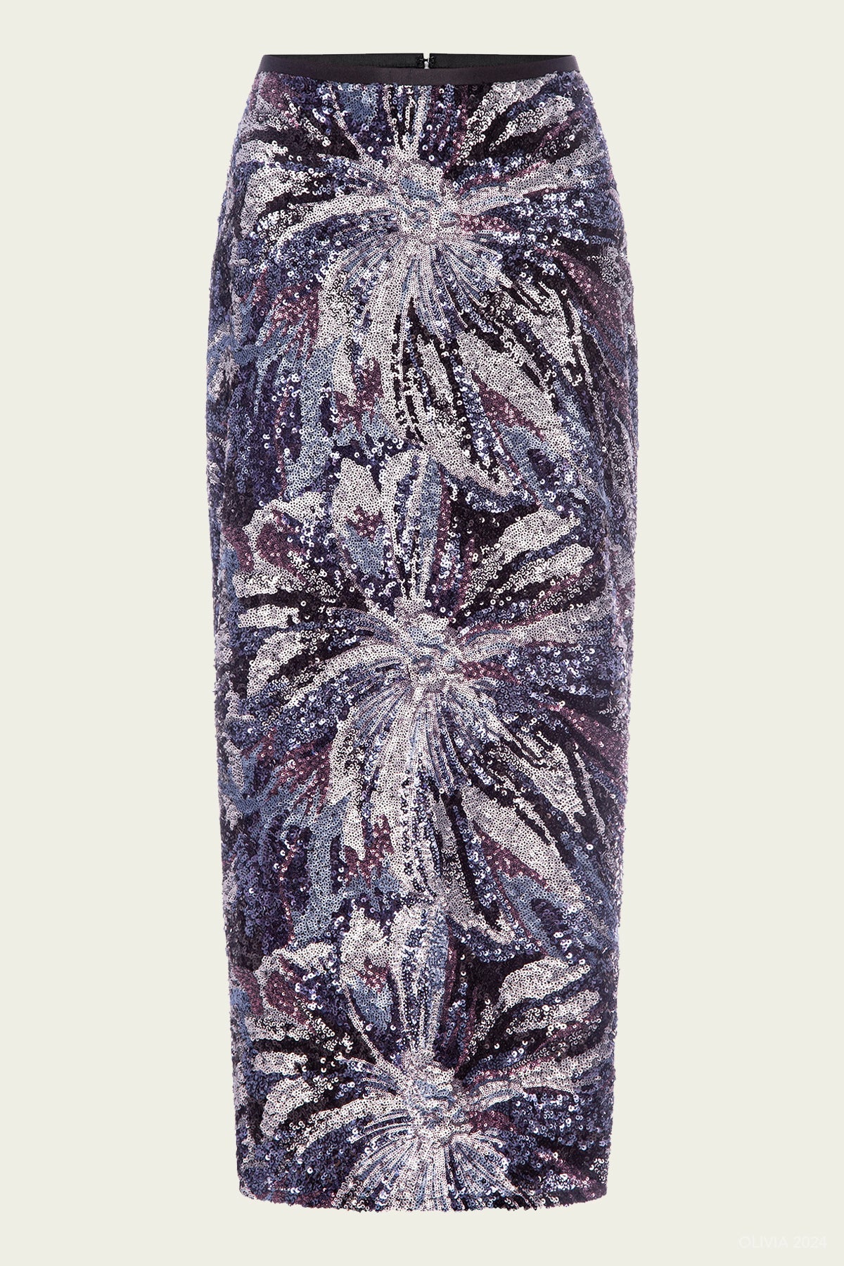 Midnight Abstract Floral Skirt - shop - olivia.com