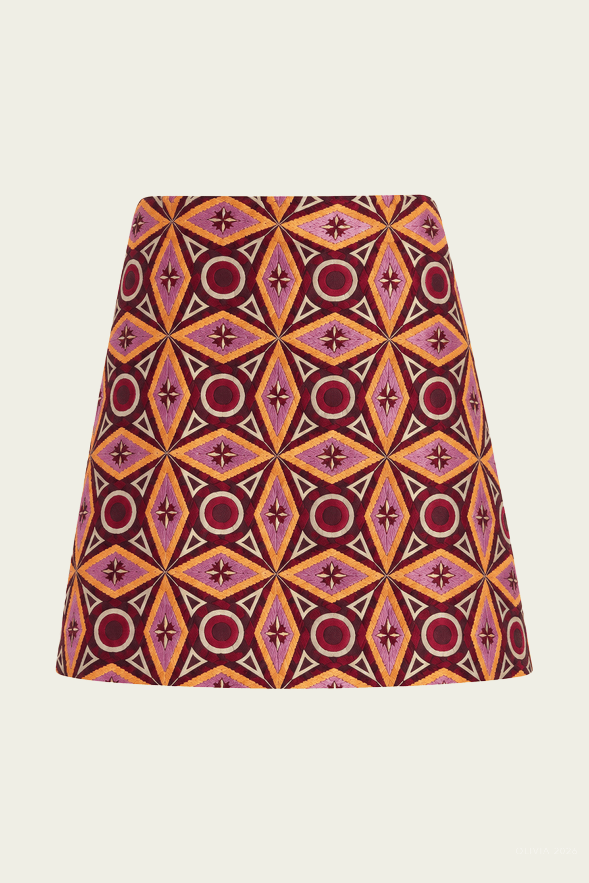 Mini Baia Jacquard Skirt in Diamond Blue Petrol - shop-olivia.com