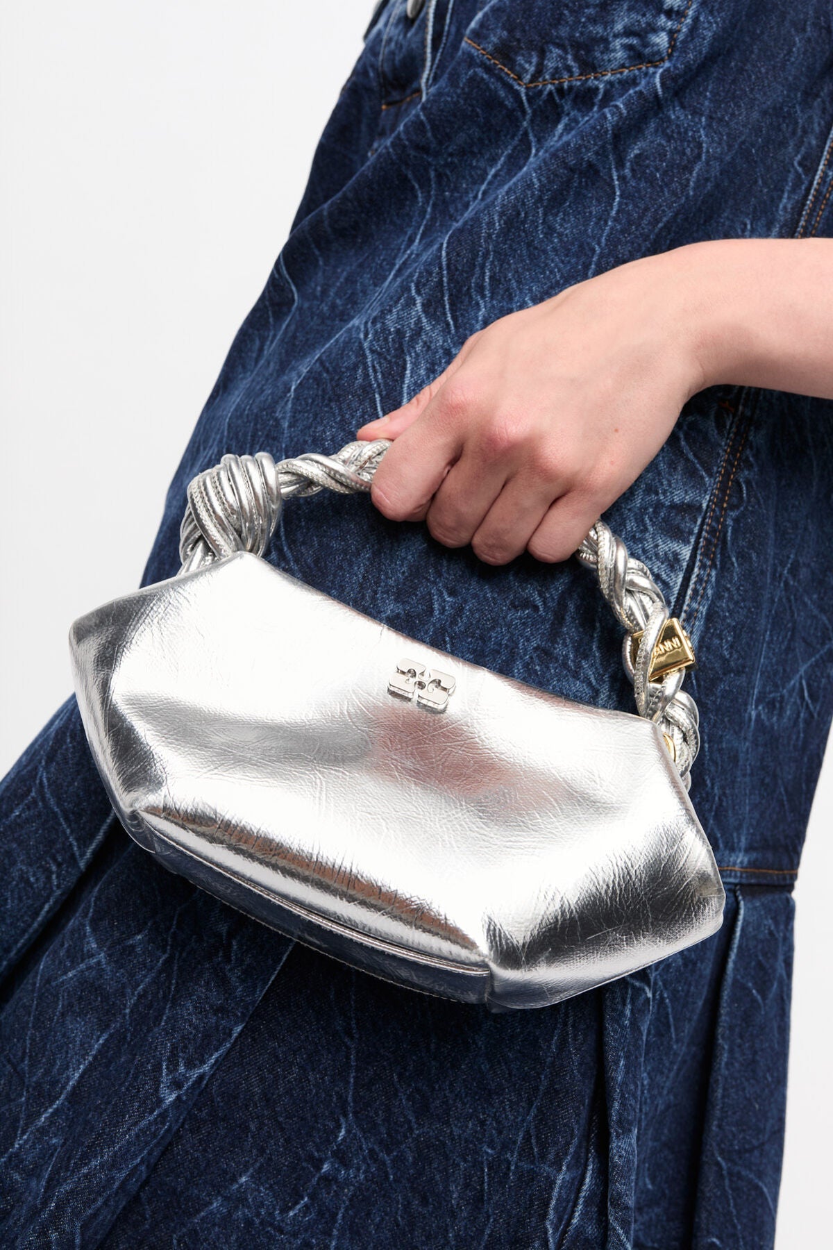 Mini Ganni Bou Bag in Silver - shop - olivia.com