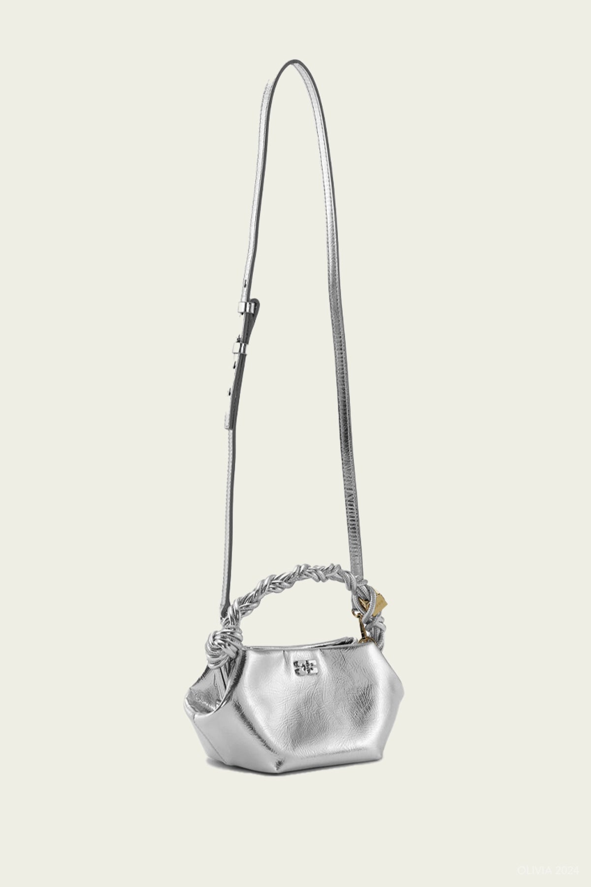 Mini Ganni Bou Bag in Silver - shop - olivia.com