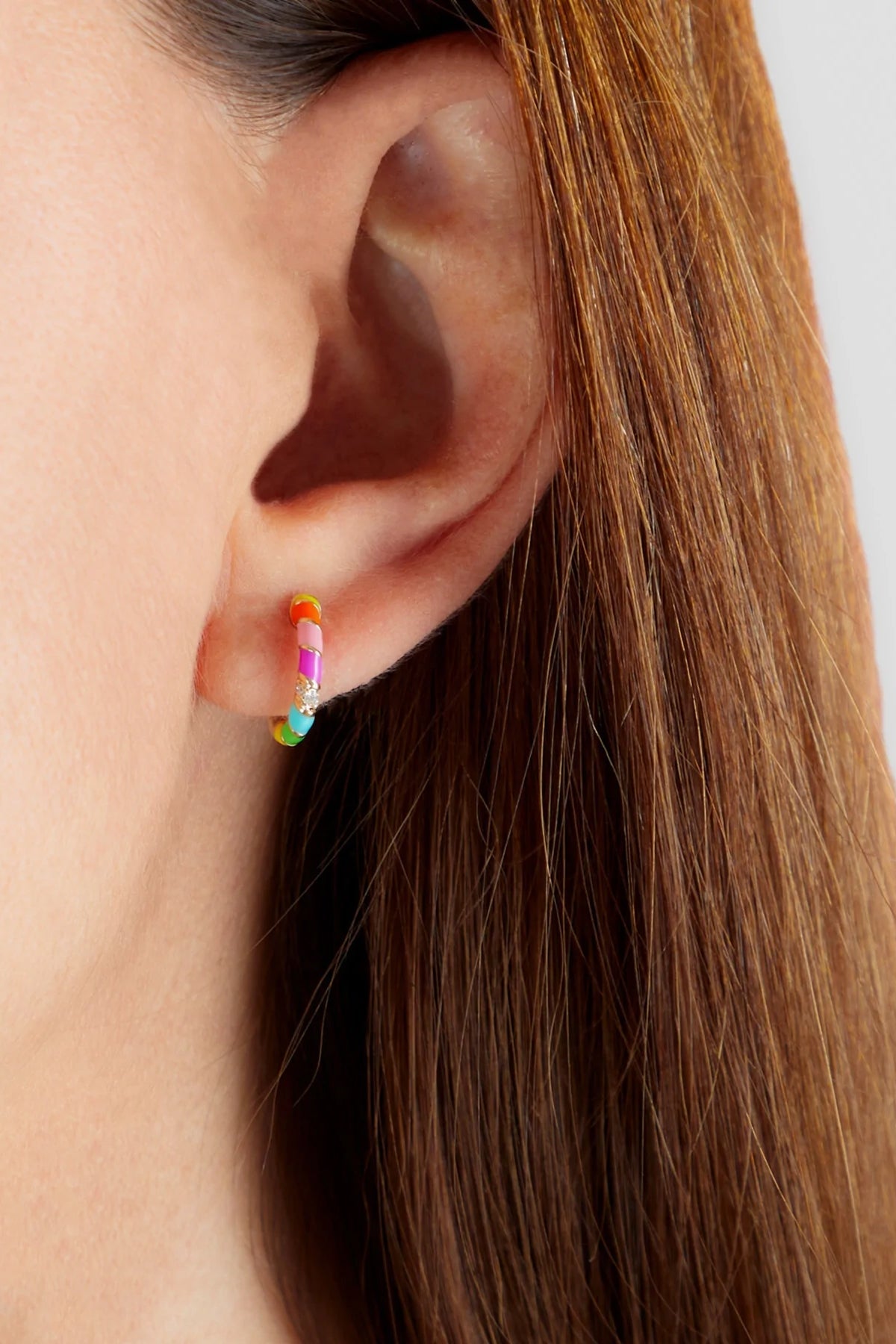 Mini Twisted Enamel Rainbow Earrings - shop - olivia.com