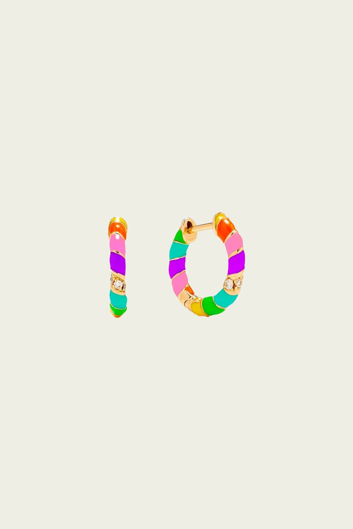 Mini Twisted Enamel Rainbow Earrings - shop - olivia.com